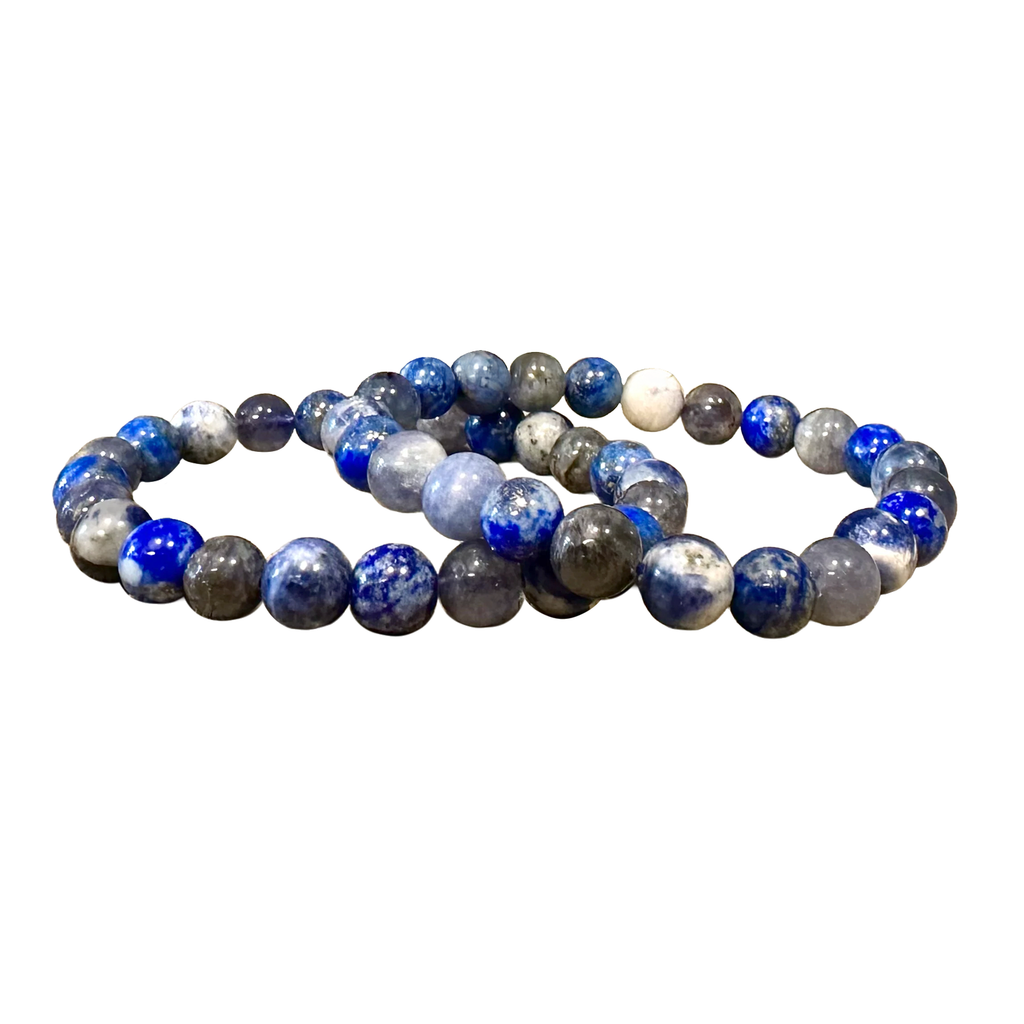 8mm Third Eye Chakra 7.5” Crystal Stretch Bracelet