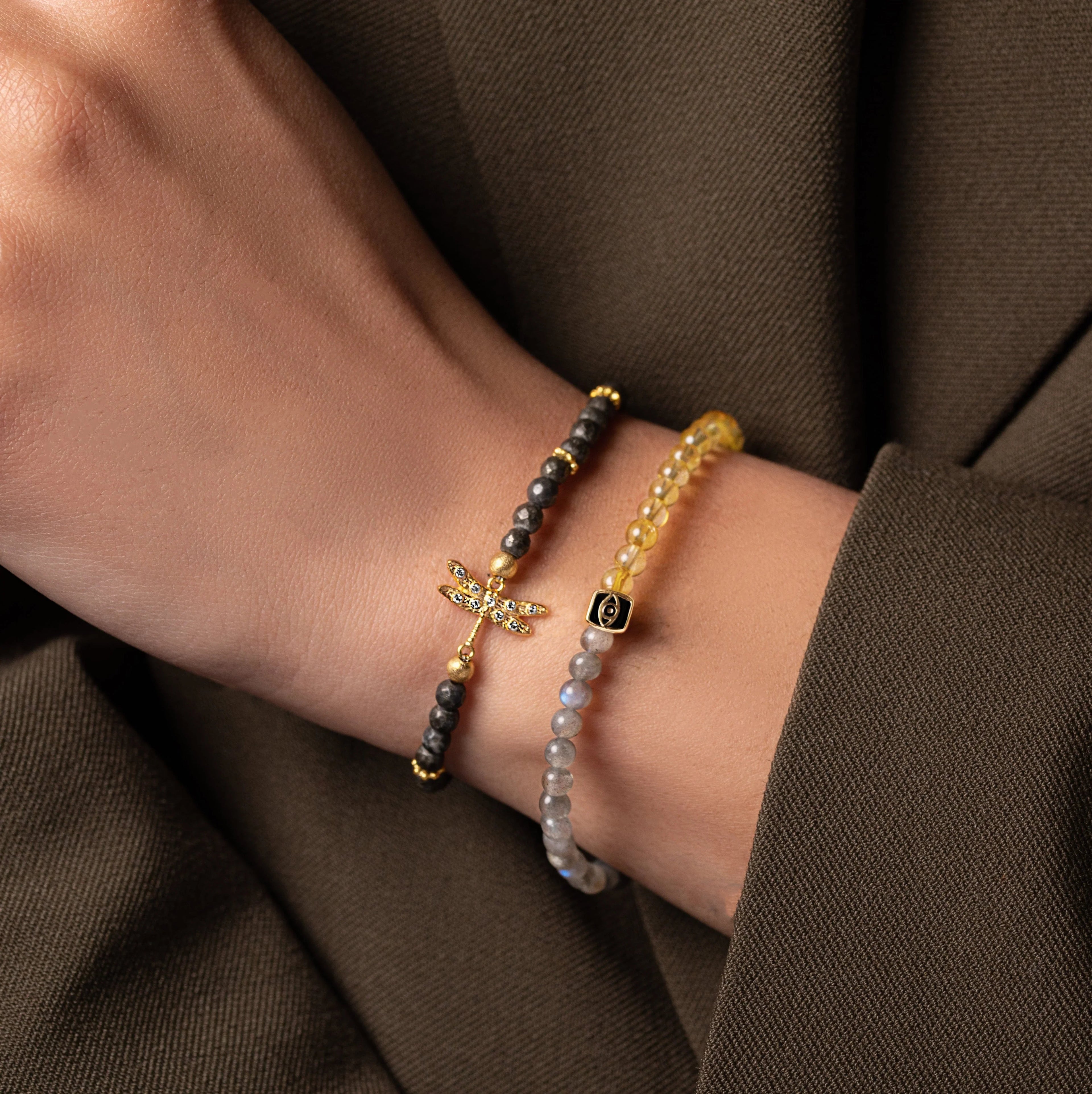 Emotional Maturity - Pyrite Dragonfly Charm Bracelet