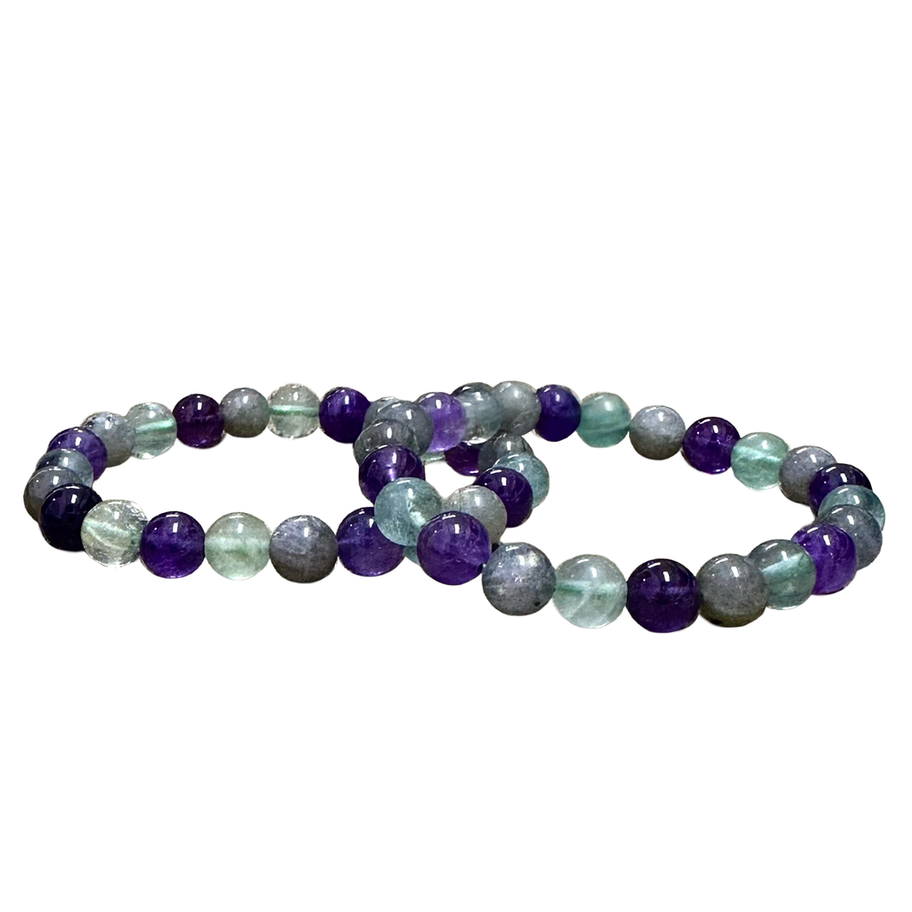 8mm Crown Chakra 7.5” Crystal Stretch Bracelet