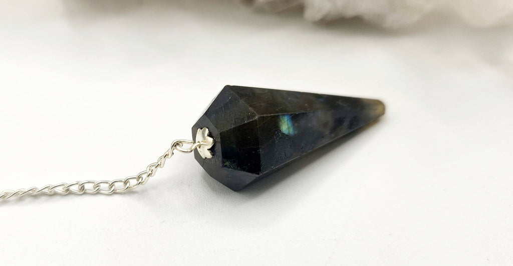 Labradorite Pendulum w/Silver Plated Chain
