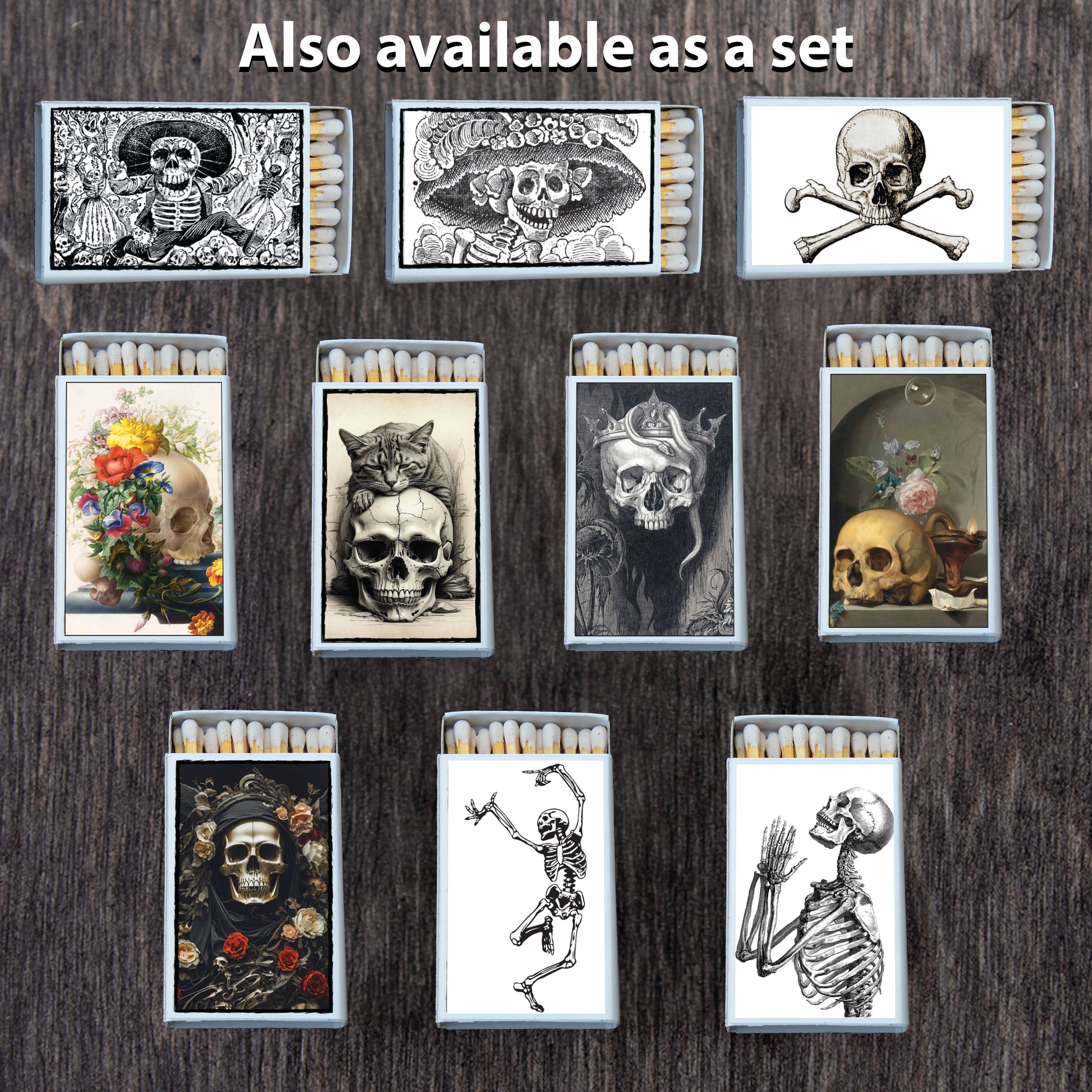 Skull under Cat Matchbox • Candle Acc • Decorative Matches