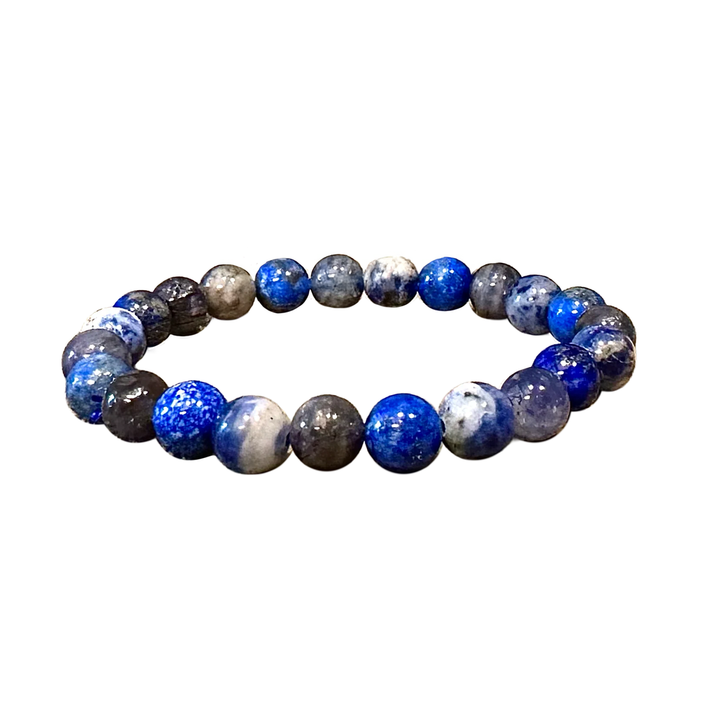 8mm Third Eye Chakra 7.5” Crystal Stretch Bracelet