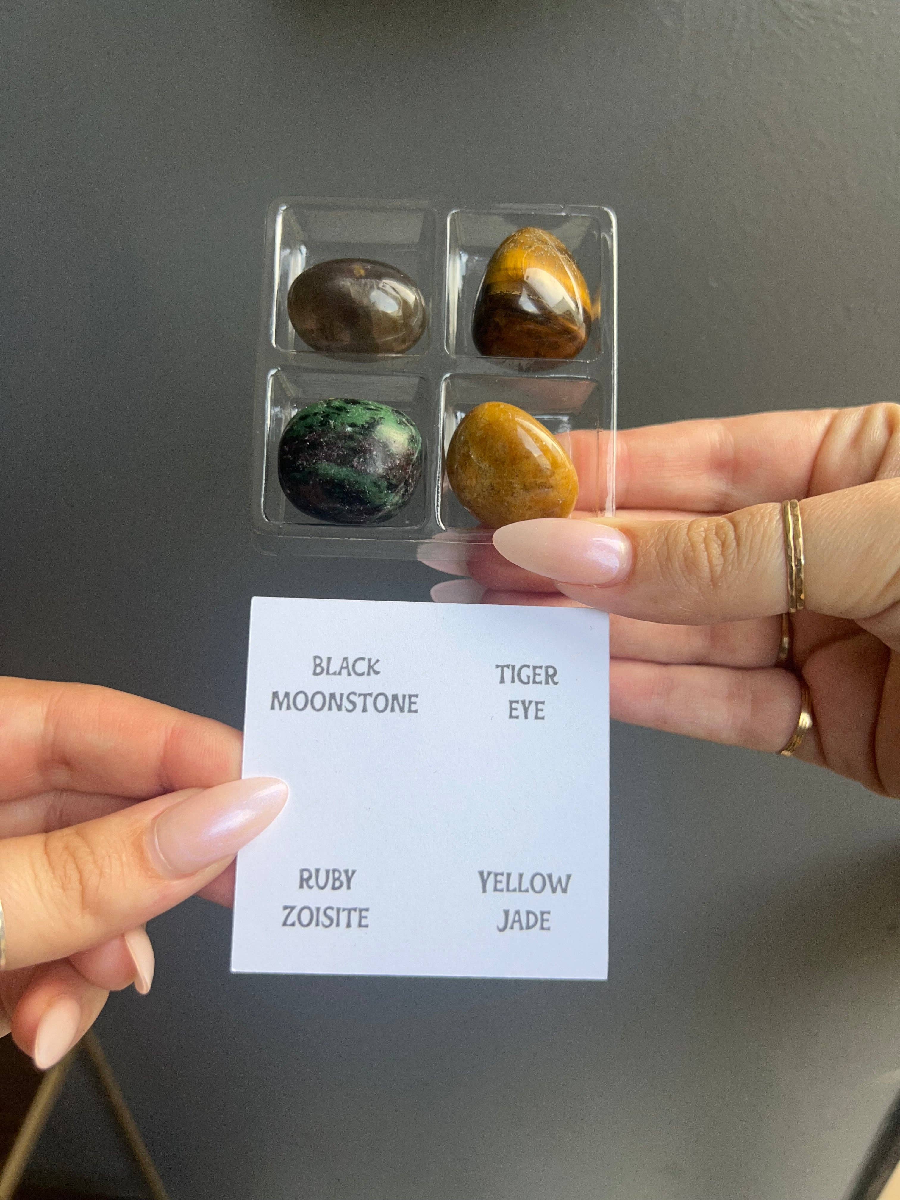 Leo Zodiac Tumbled Crystal Set - Confidence & Leadership