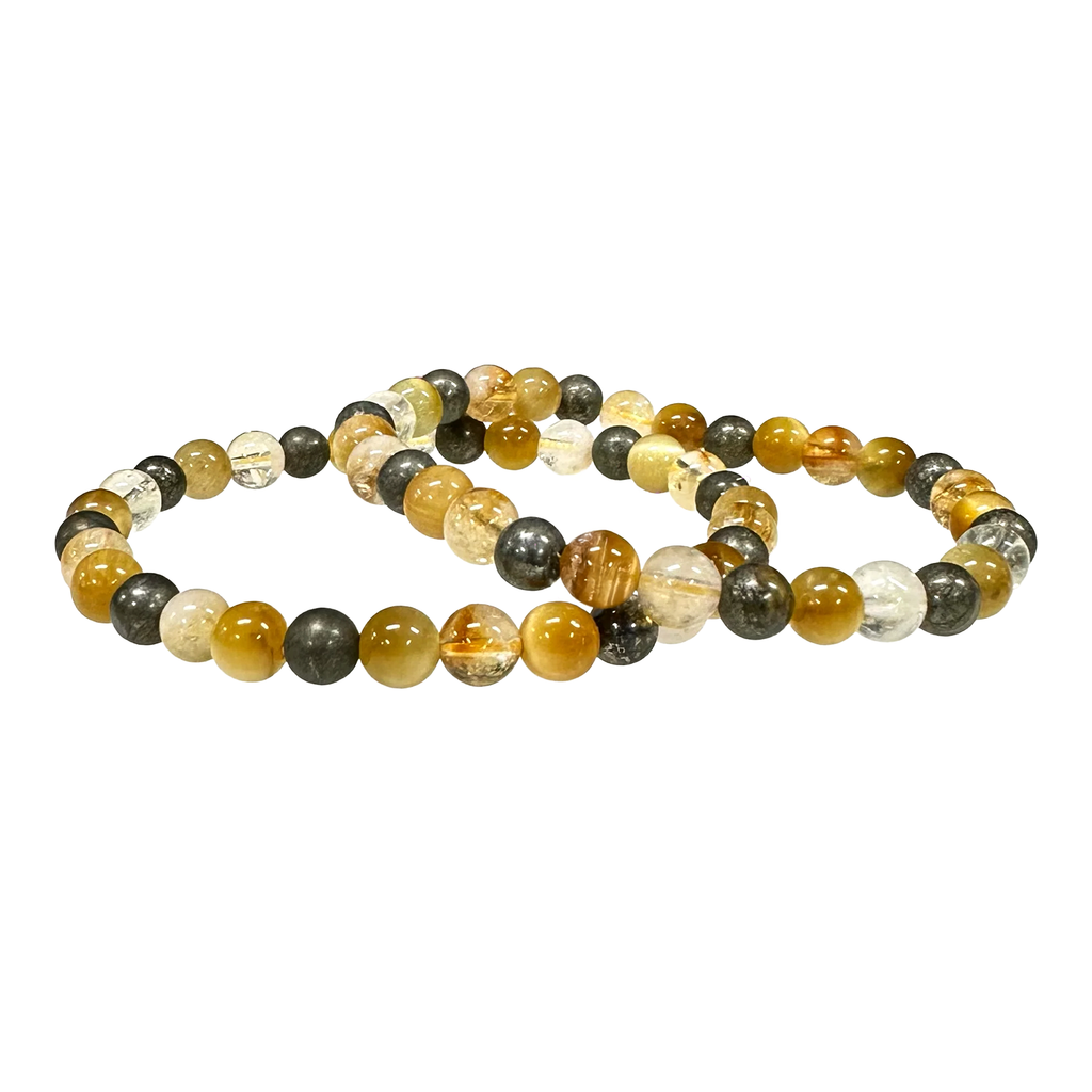 6mm Solar Plexus Chakra 7.5” Crystal Stretch Bracelet