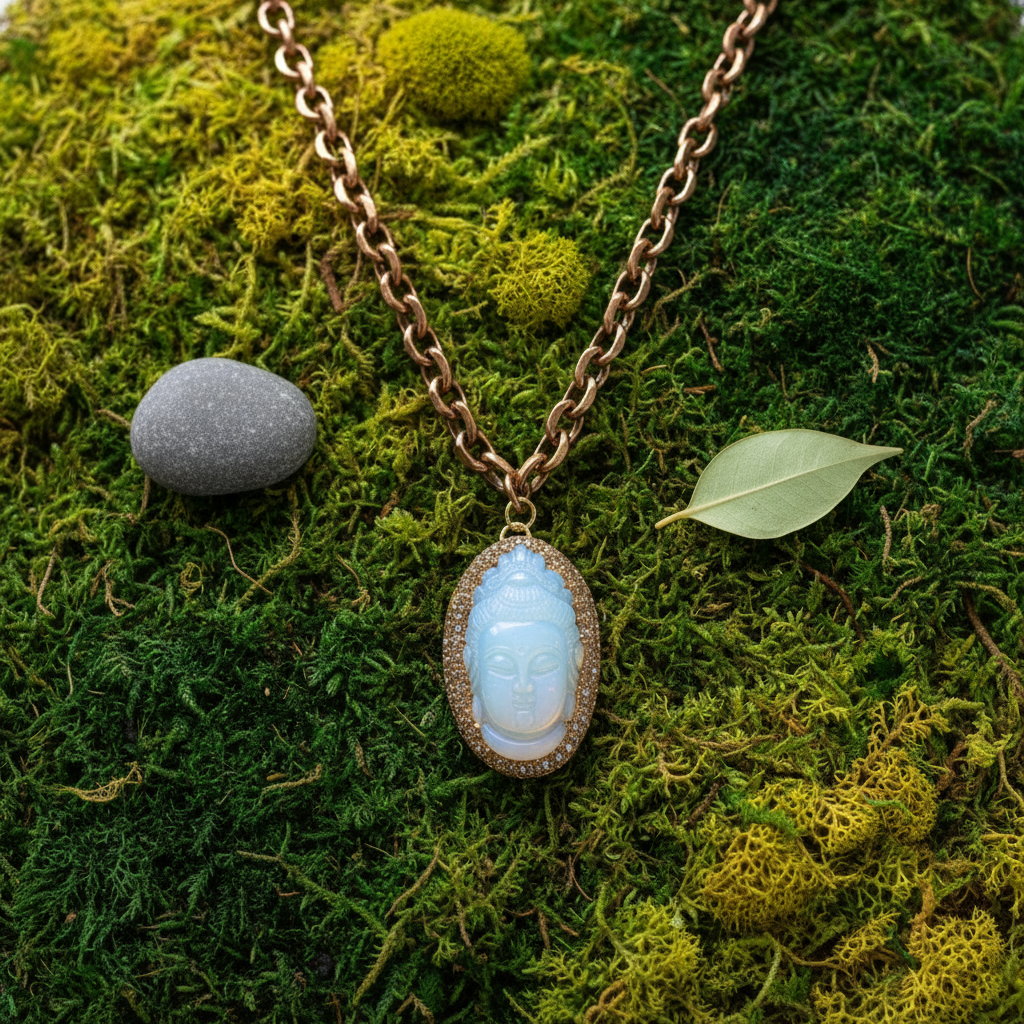 One-of-a-Kind Buddha Pendant Necklace – Opal