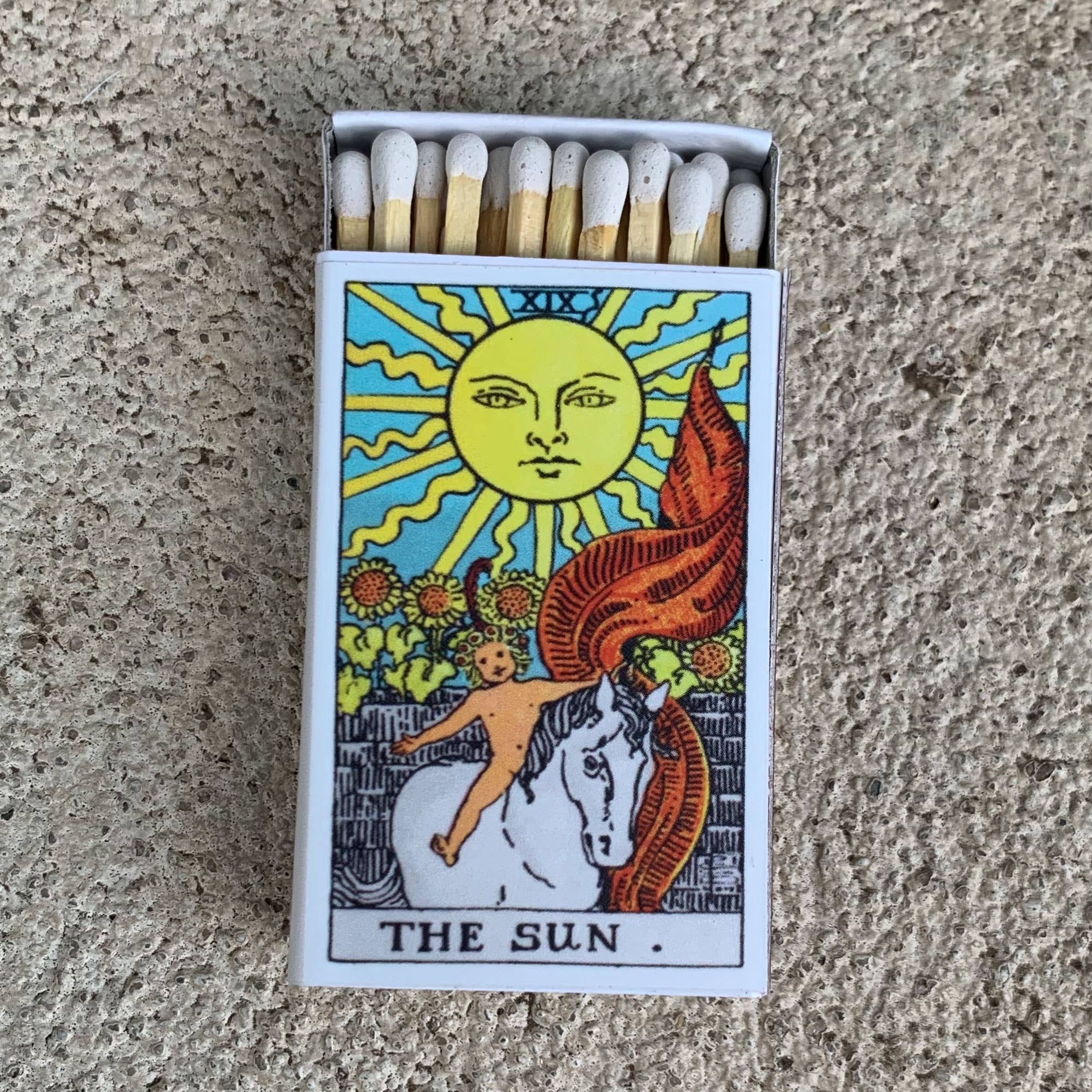 Tarot Matchbox - The Sun • Decorative Matches • Candle Acc