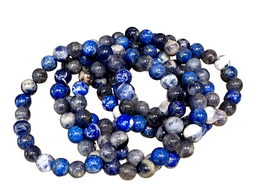 8mm Third Eye Chakra 7.5” Crystal Stretch Bracelet