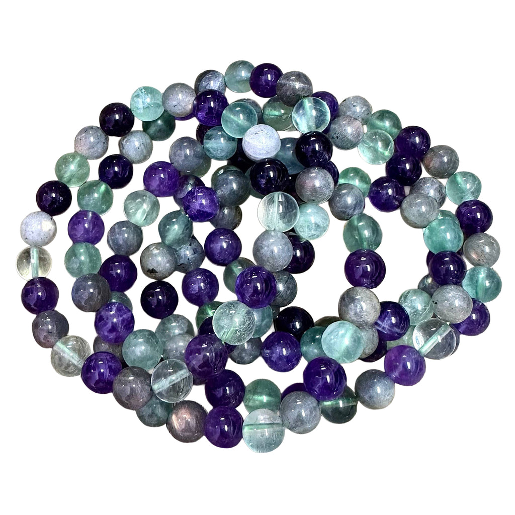 8mm Crown Chakra 7.5” Crystal Stretch Bracelet