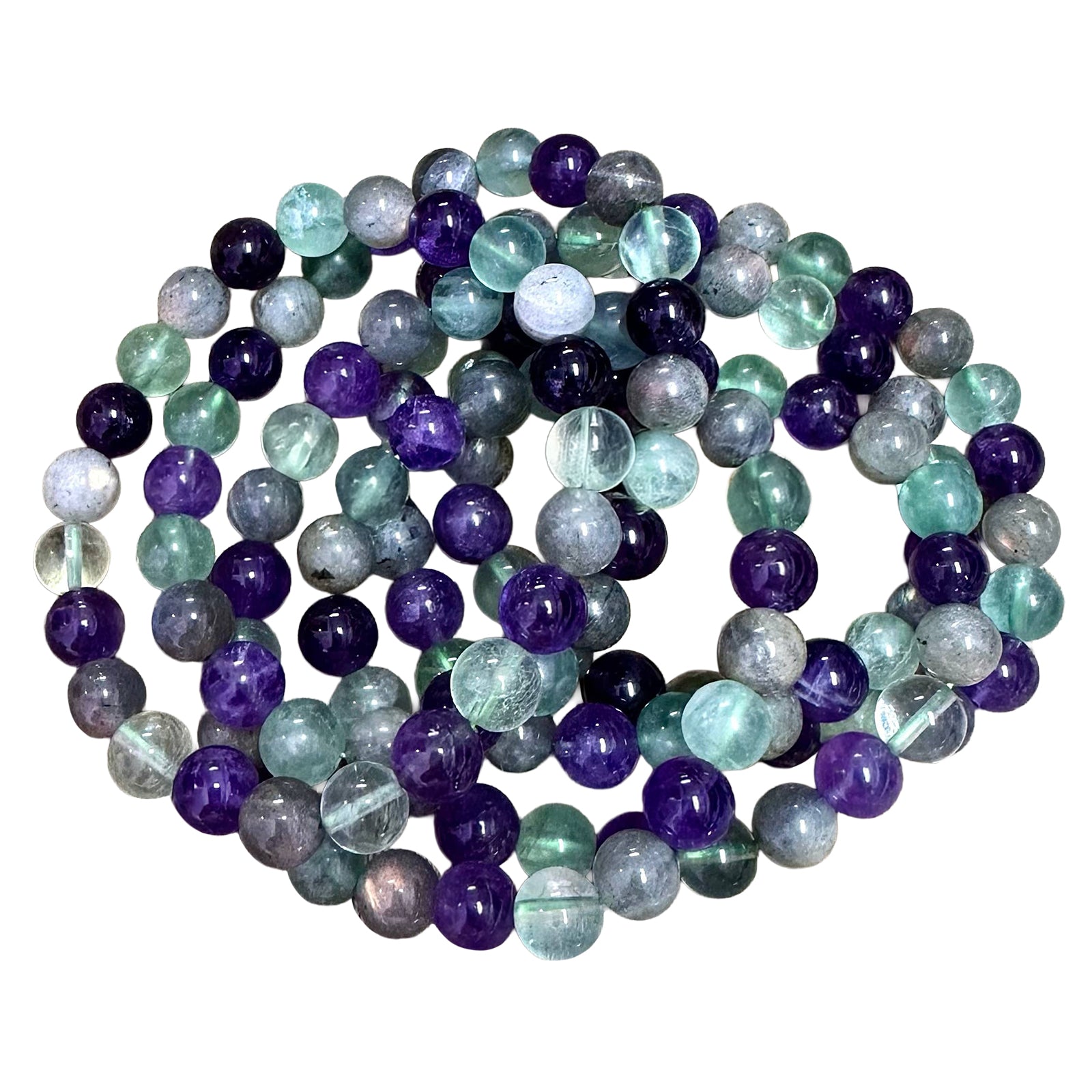 8mm Crown Chakra 7.5” Crystal Stretch Bracelet