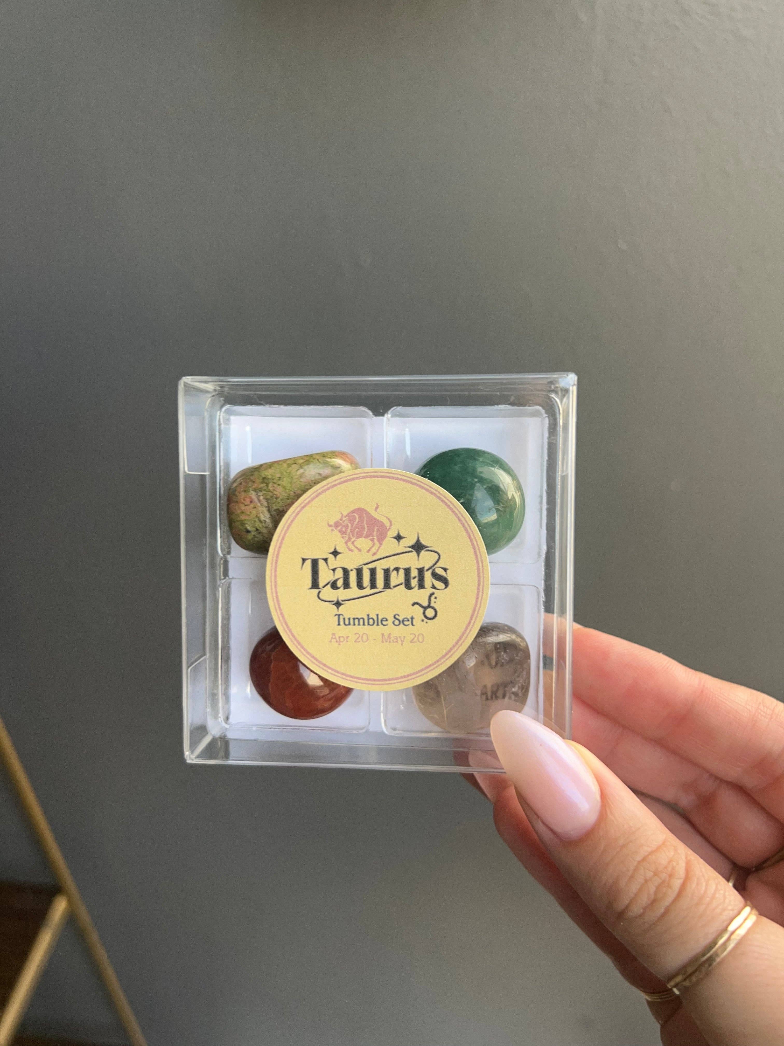 Taurus Zodiac Tumbled Crystal Set - Grounding Healing Stones