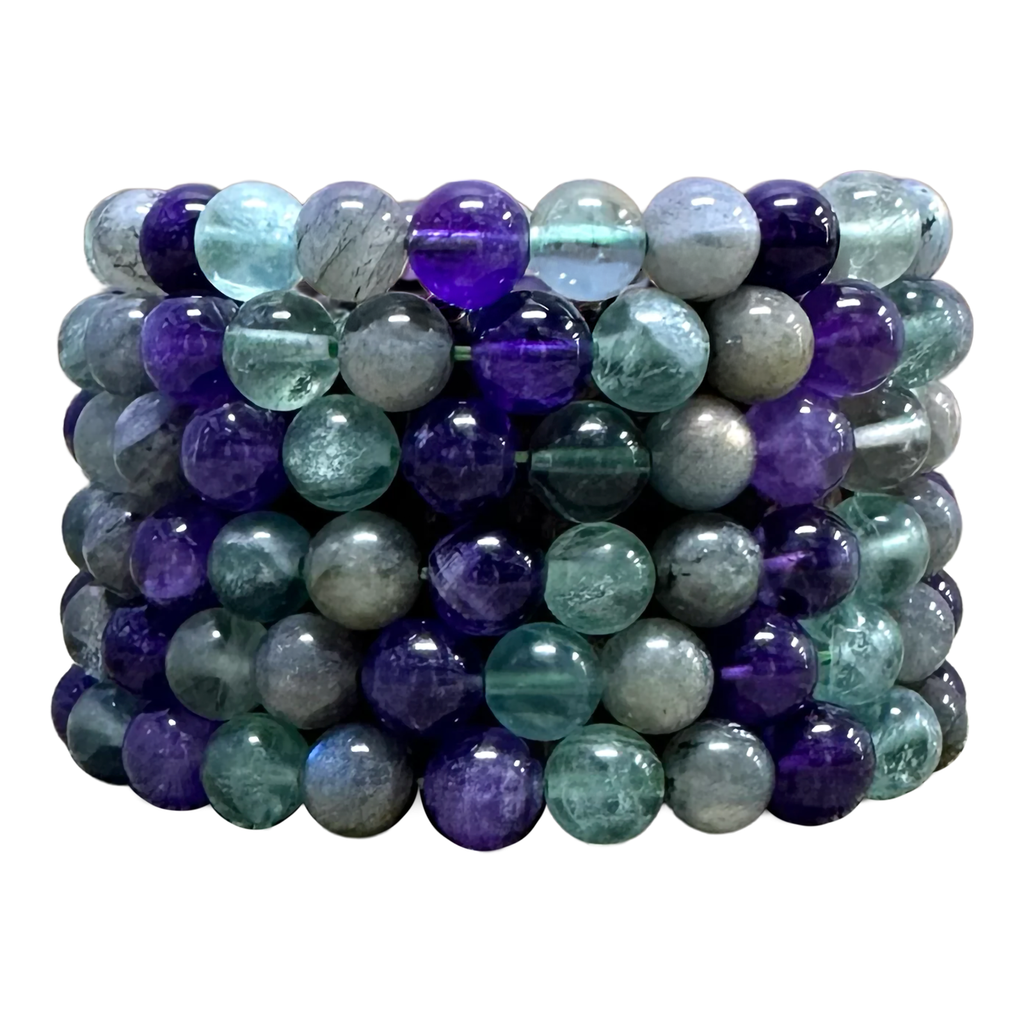 8mm Crown Chakra 7.5” Crystal Stretch Bracelet