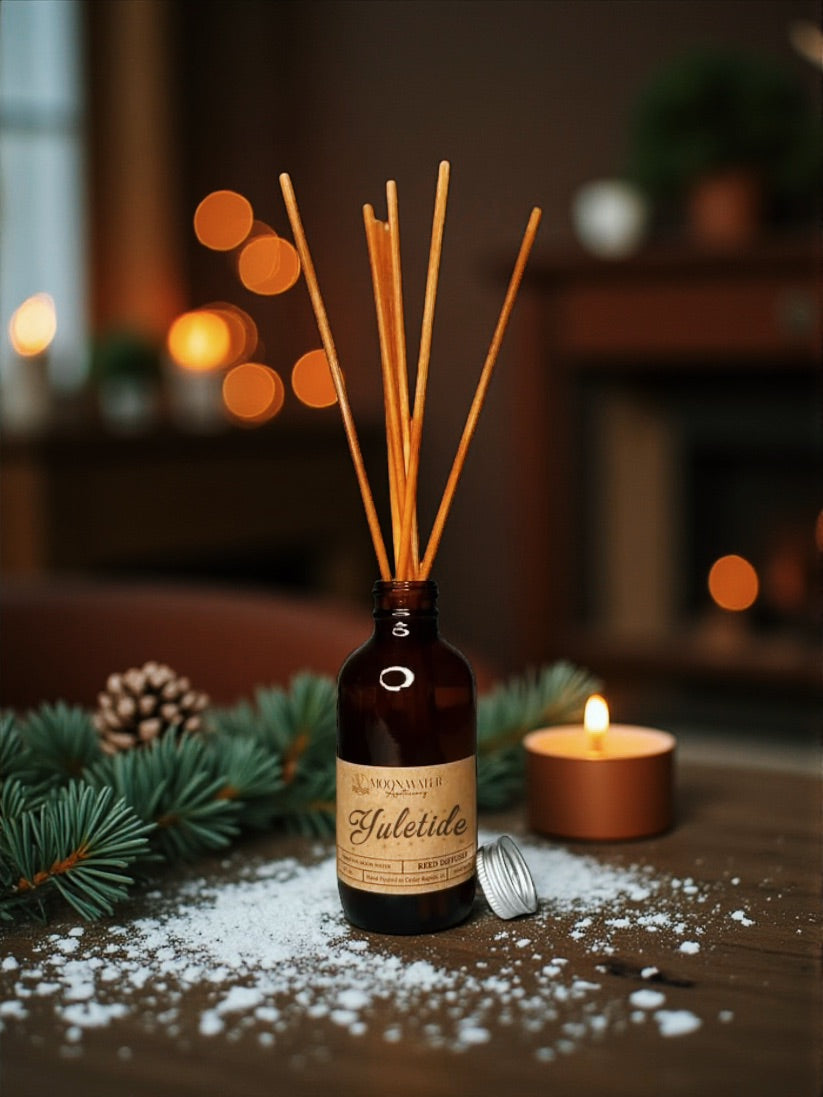 *YULETIDE* - REED DIFFUSER & ROOM SPRAY -- Patchouli, Clove, Vanilla, Orange -- Moon Water Apothecary (Copy) (Copy)