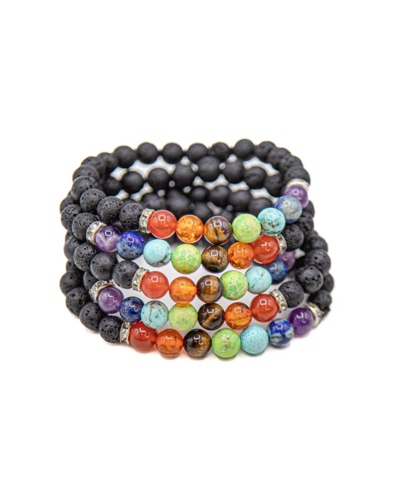 Chakra Lava Bracelet