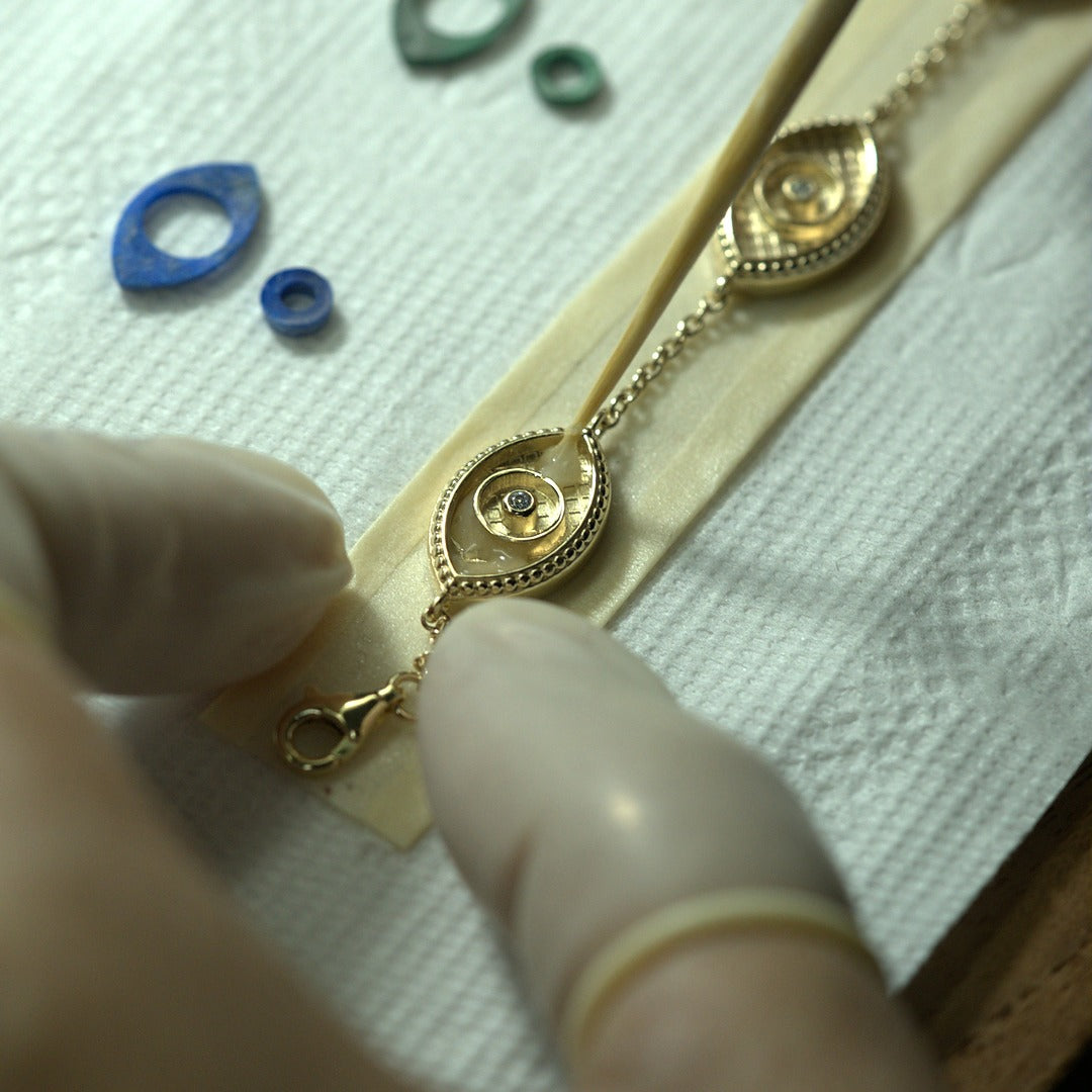 Bright Soul Evil Eye Malachite Gold Bracelet