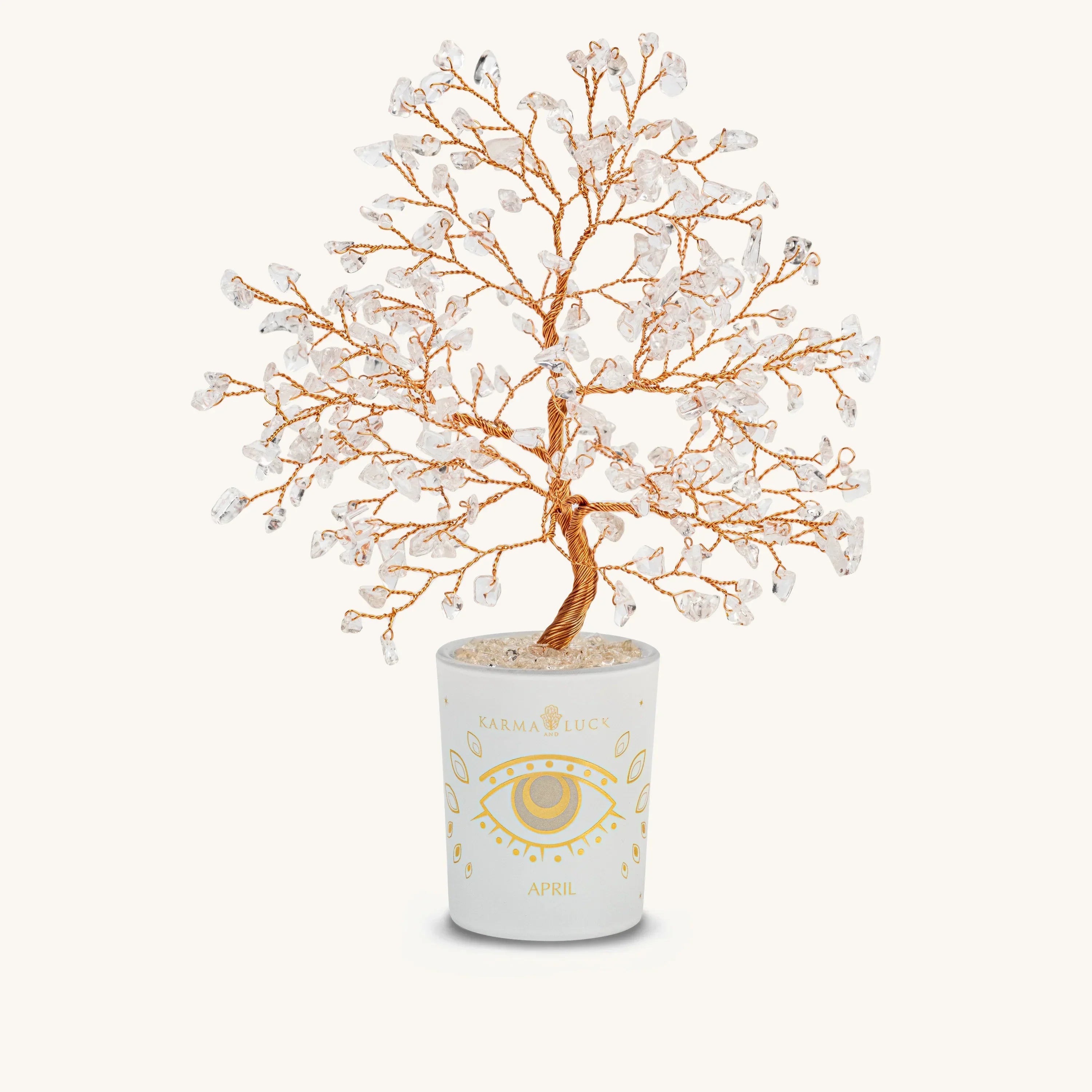 Amplified Dreams Crystal Quartz April Birthday Tree