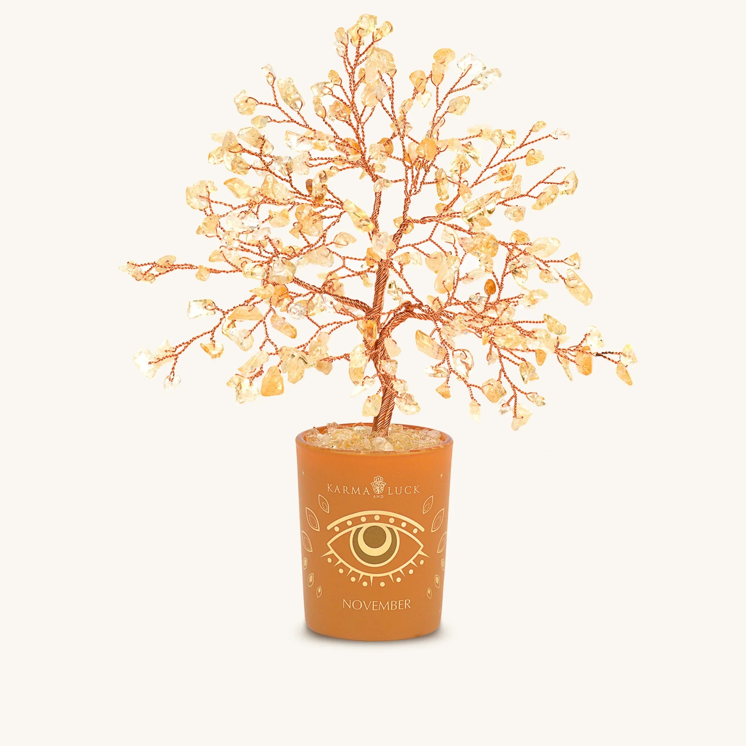Illuminated Path Citrine November Birthday Tree