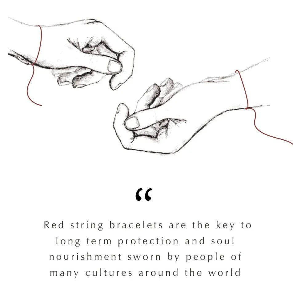 Protected by Love - Red String Heart Charm Bracelet