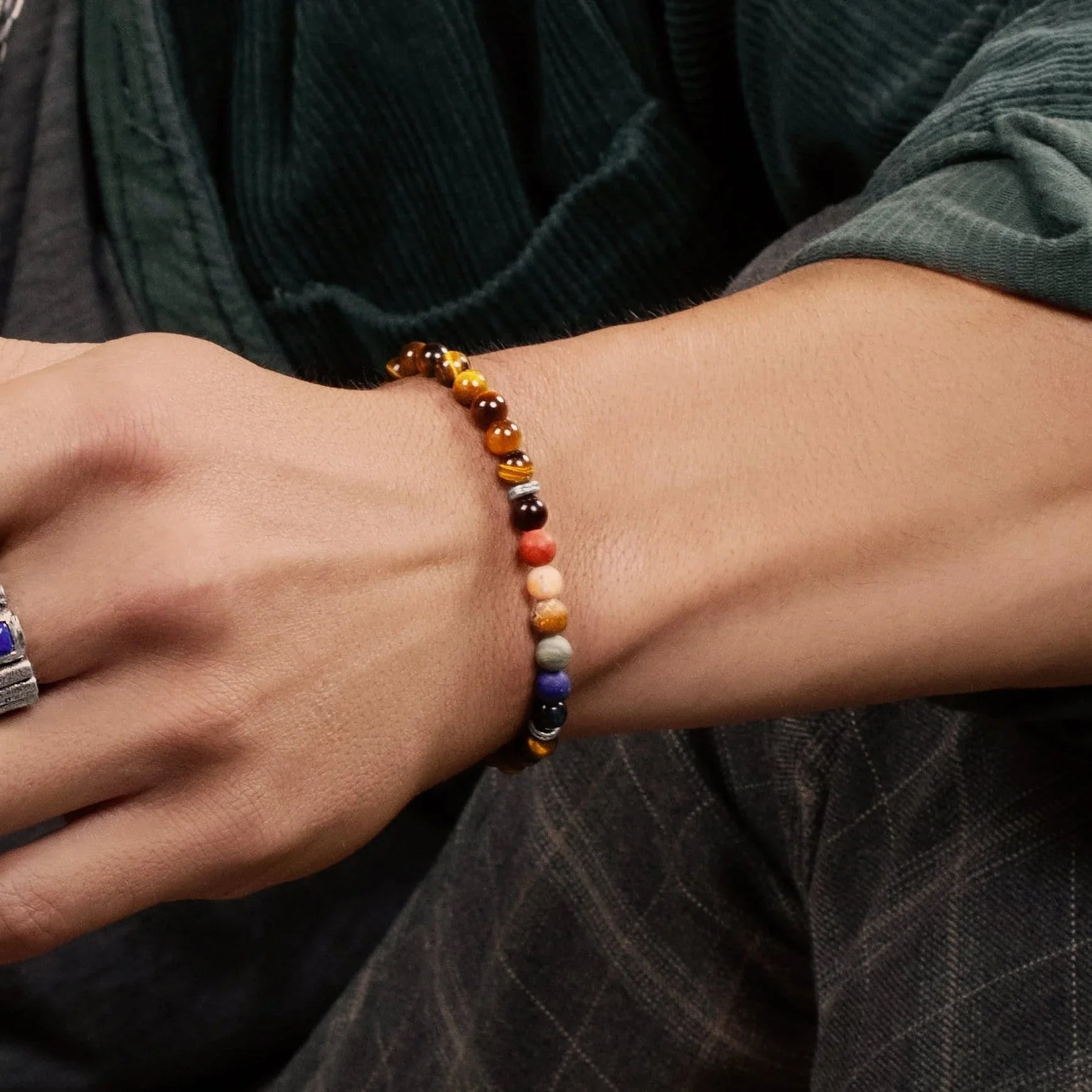 Serene Fearlessness - Tiger's Eye Matte Jasper Chakra Bracelet