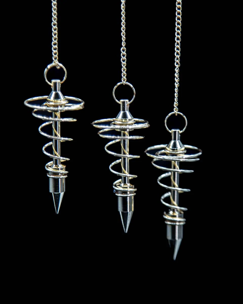 Spiral Metal Pendulum in Silver