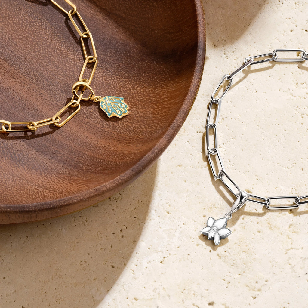 Serene Awakening Silver Lotus Charm