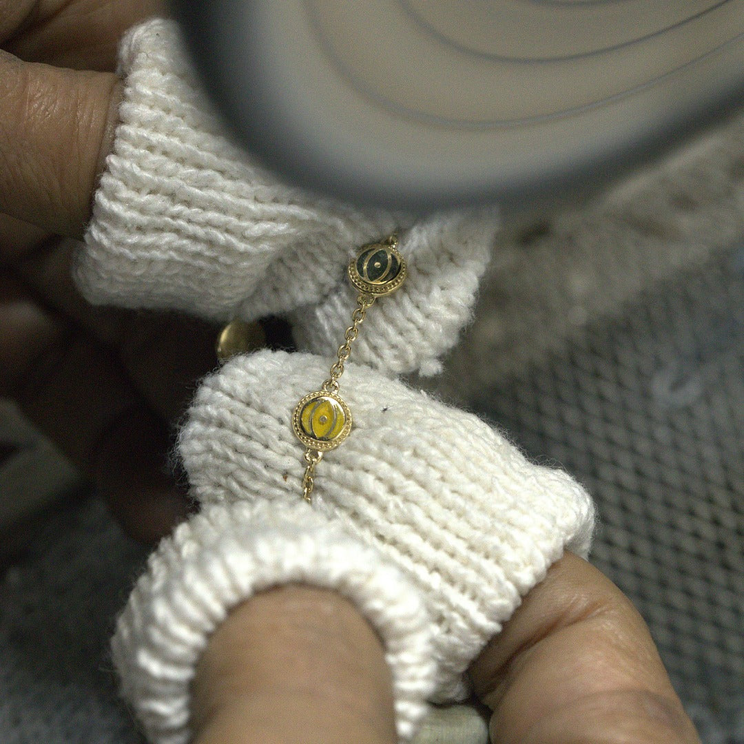 Honest & Bright Malachite Hamsa Gold Necklace