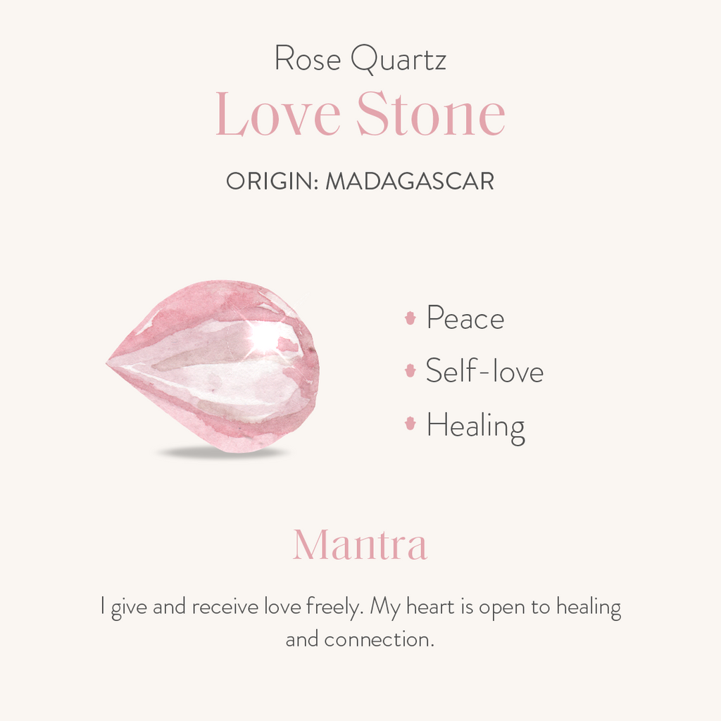 Guided by Love - Rose Quartz Silver Evil Eye Necklace