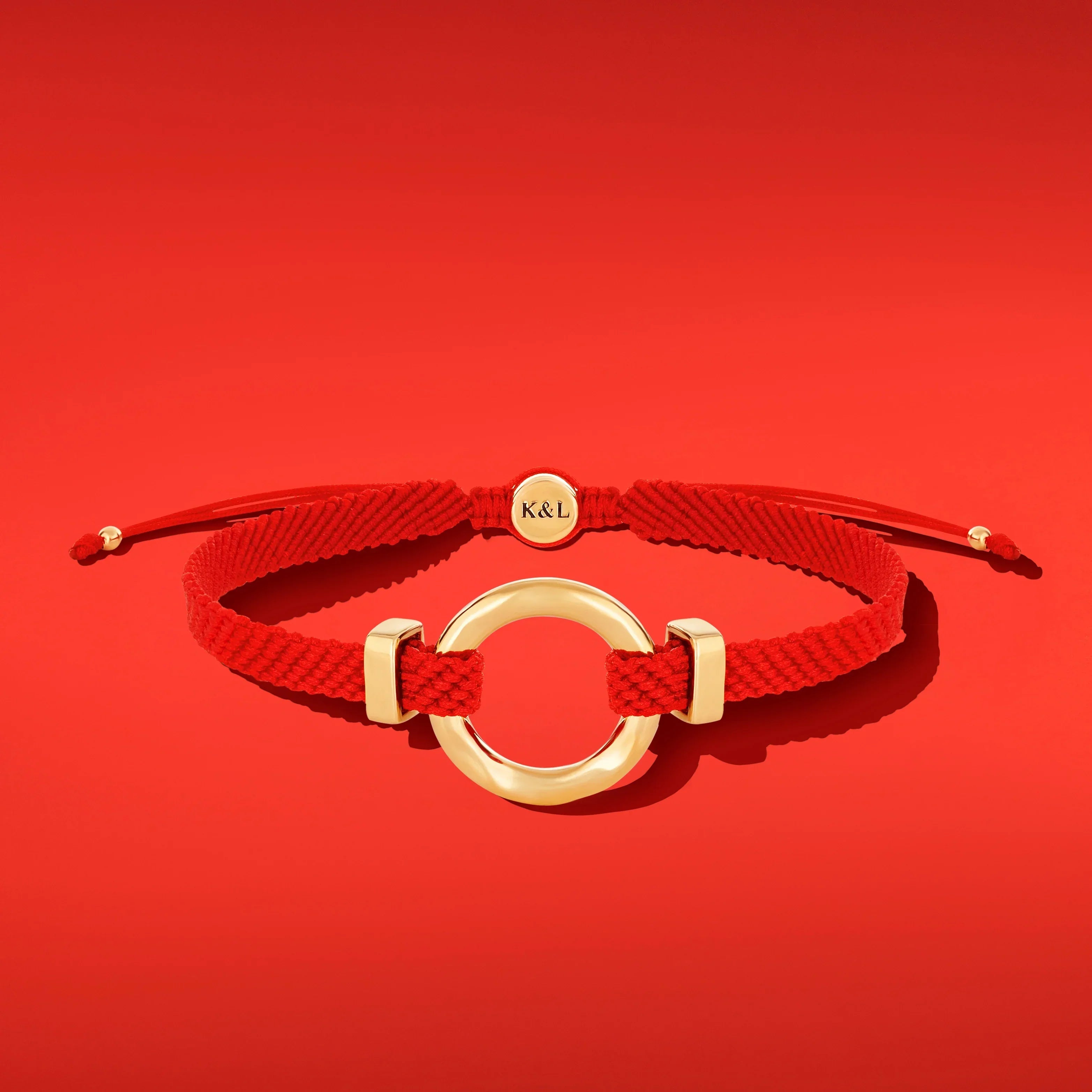 Infinite Wisdom Men's Karma Circle Red String Bracelet