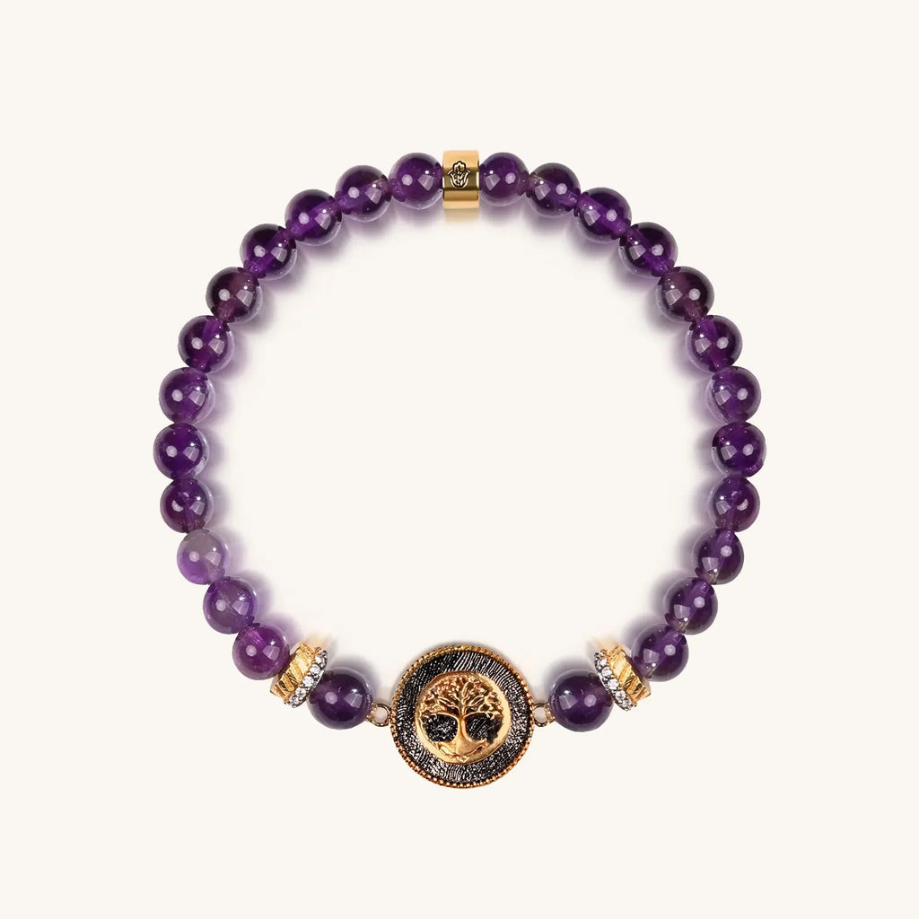Soothing Lullaby - Amethyst Tree of Life Charm Bracelet