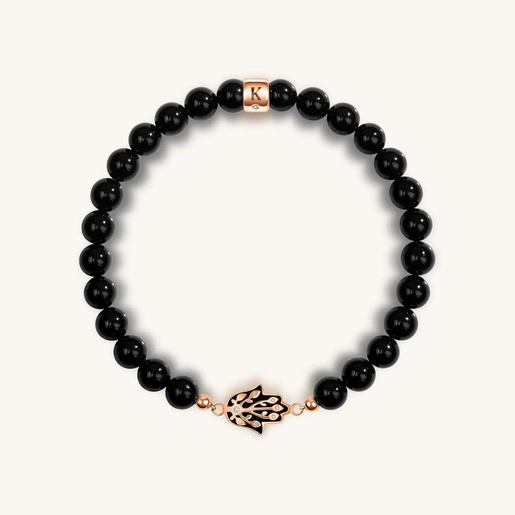 Improved Endurance - Hamsa Black Onyx Bracelet