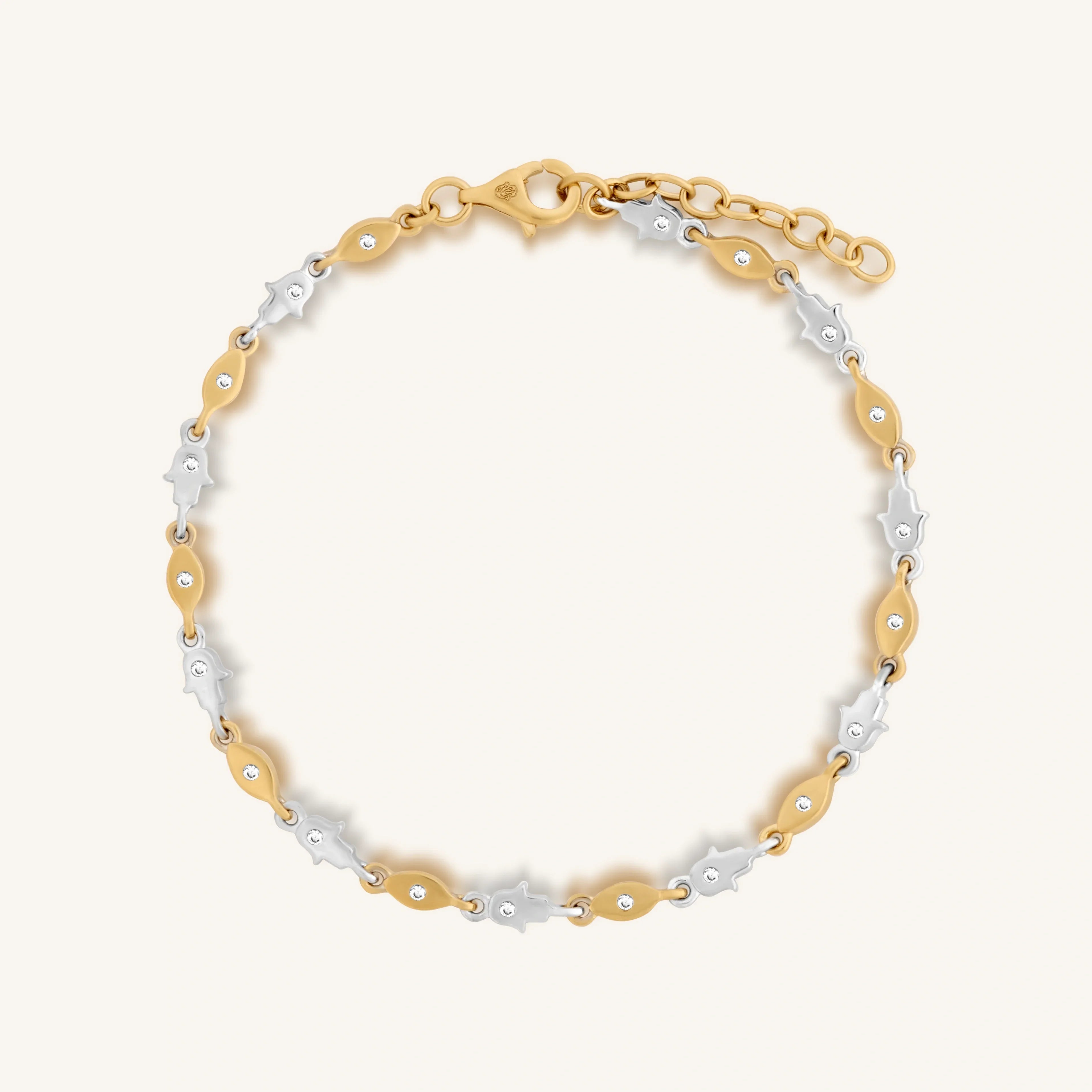 Sacred Awakening Evil Eye & Hamsa Gold and Silver Bracelet