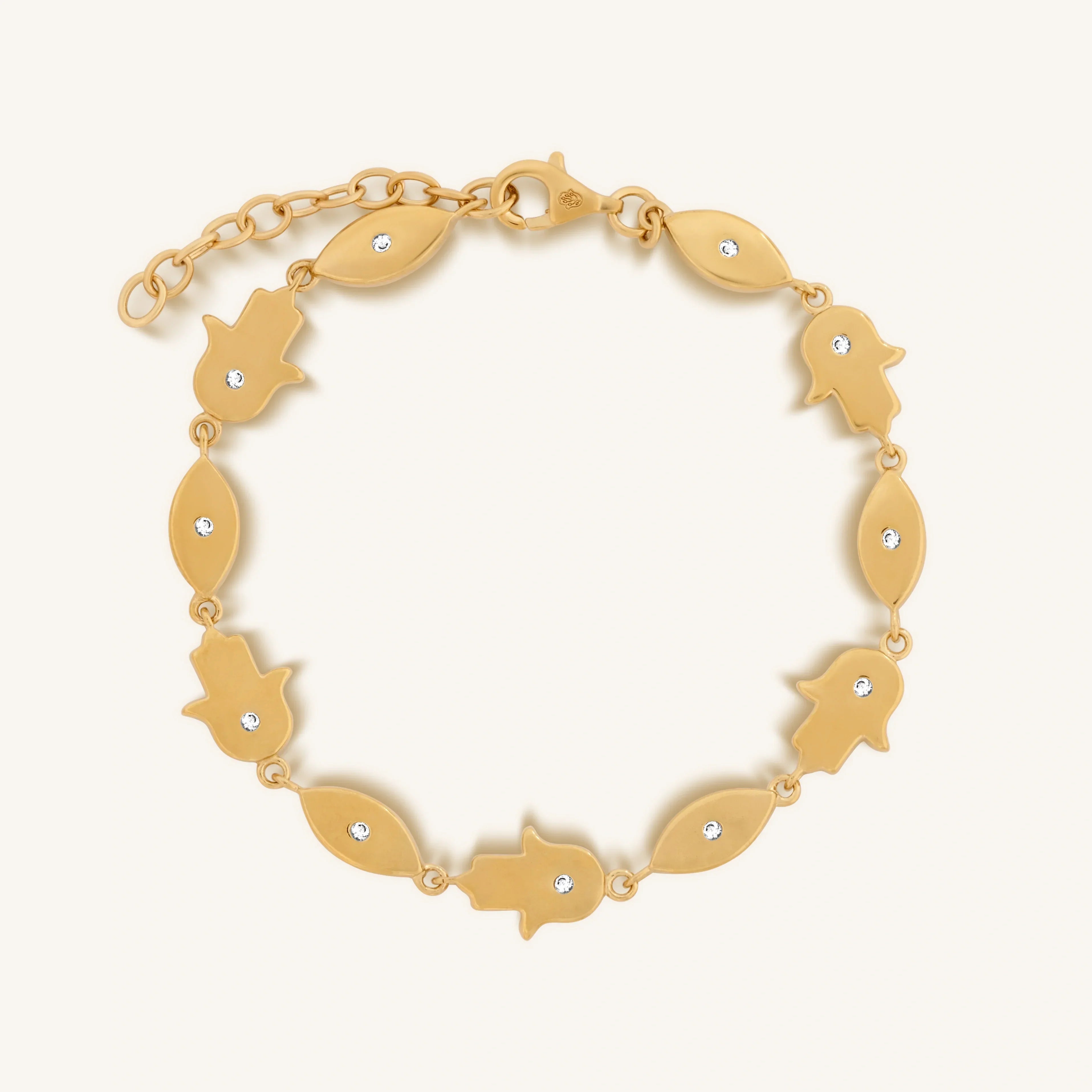 Illuminated Paths Evil Eye & Hamsa Gold Bracelet