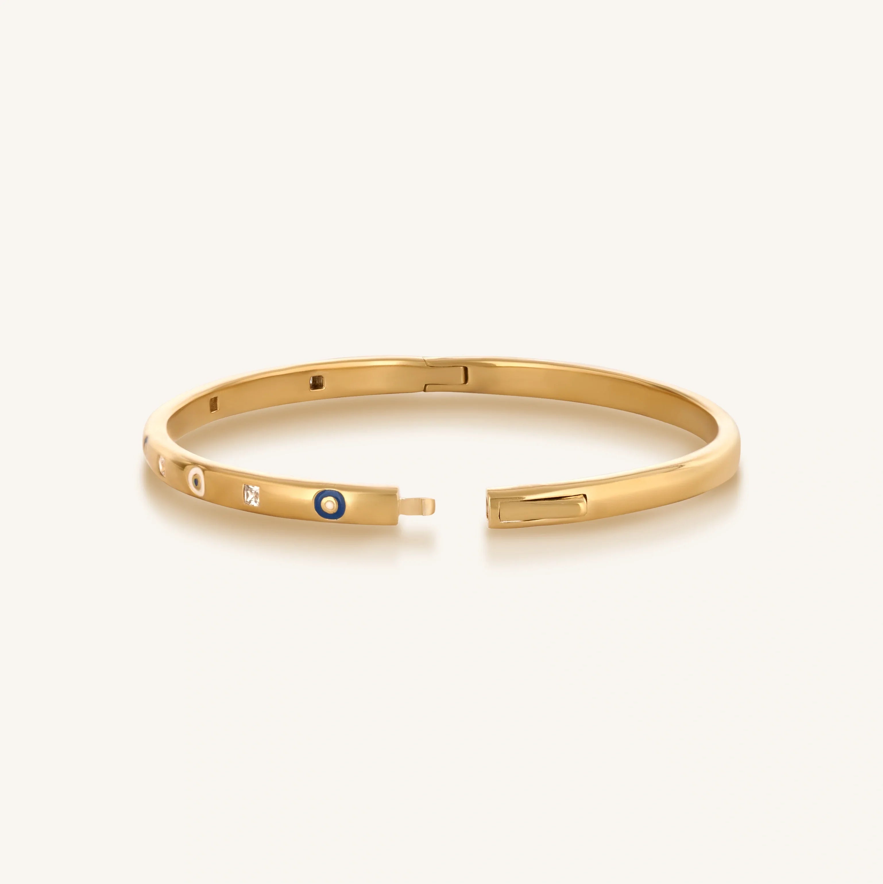 Soulful Rejuvenation Gold Evil Eye Bangle Bracelet