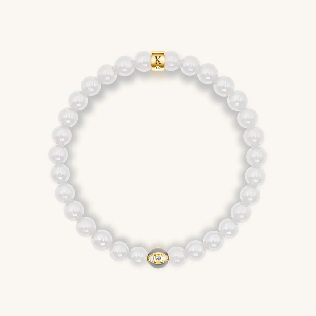 Renewed Inspiration - Moonstone June Birthstone Evil Eye Bracelet