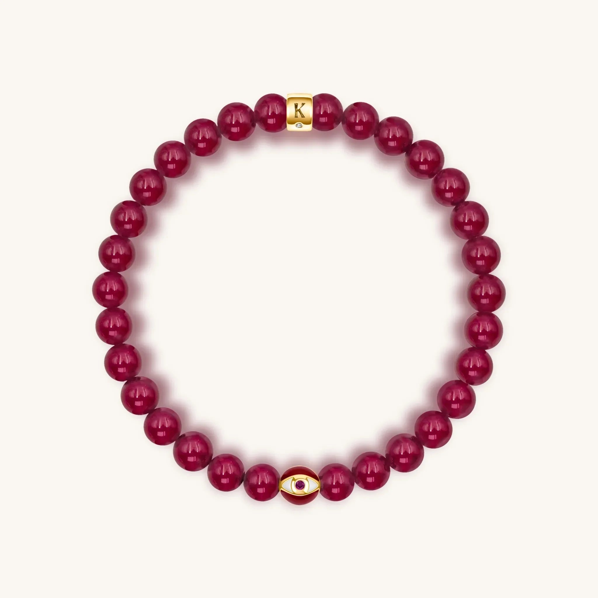 Conscious Motivation - Ruby Agate July Birthstone Evil Eye Bracelet