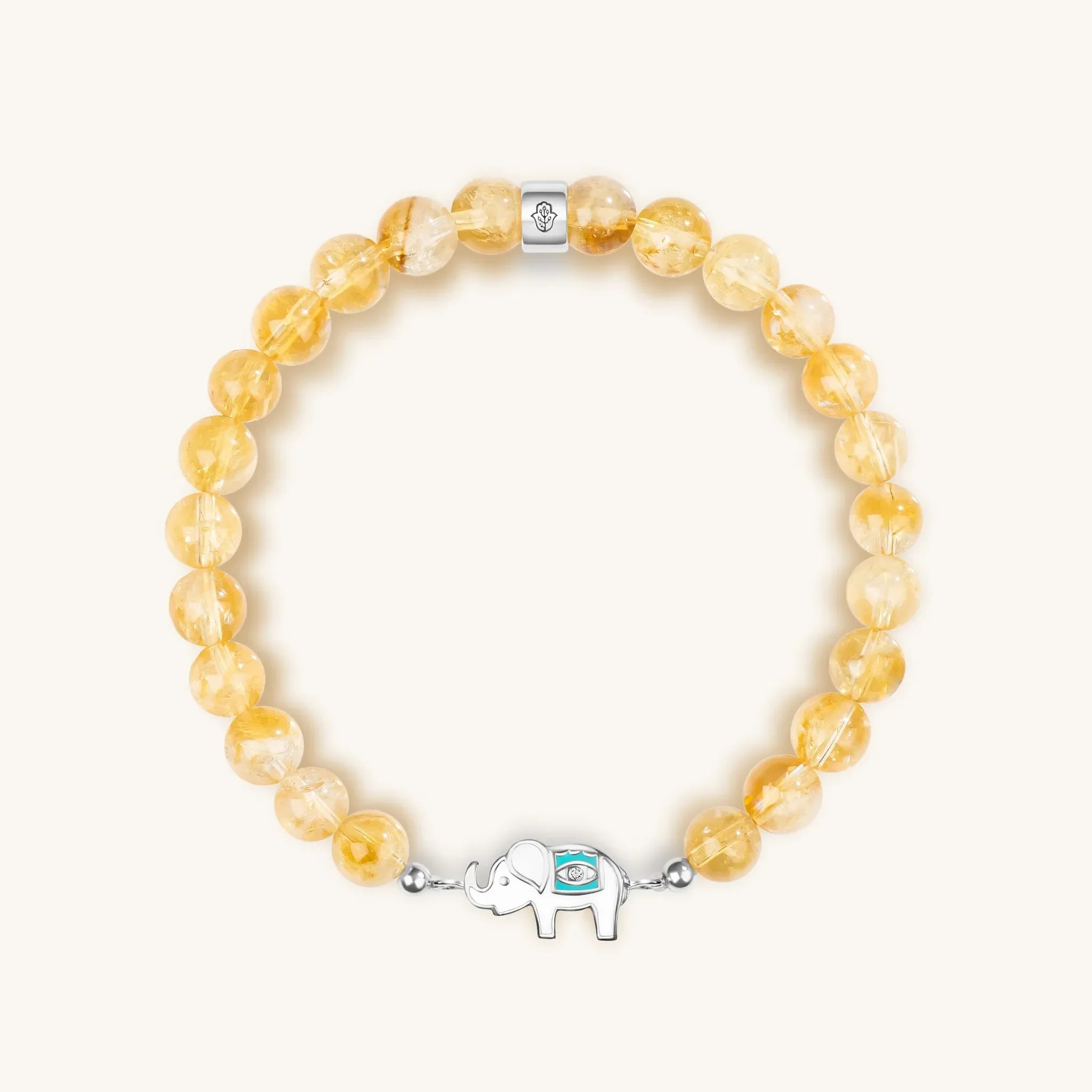 Golden Guardian - Citrine Diamond Elephant Bracelet