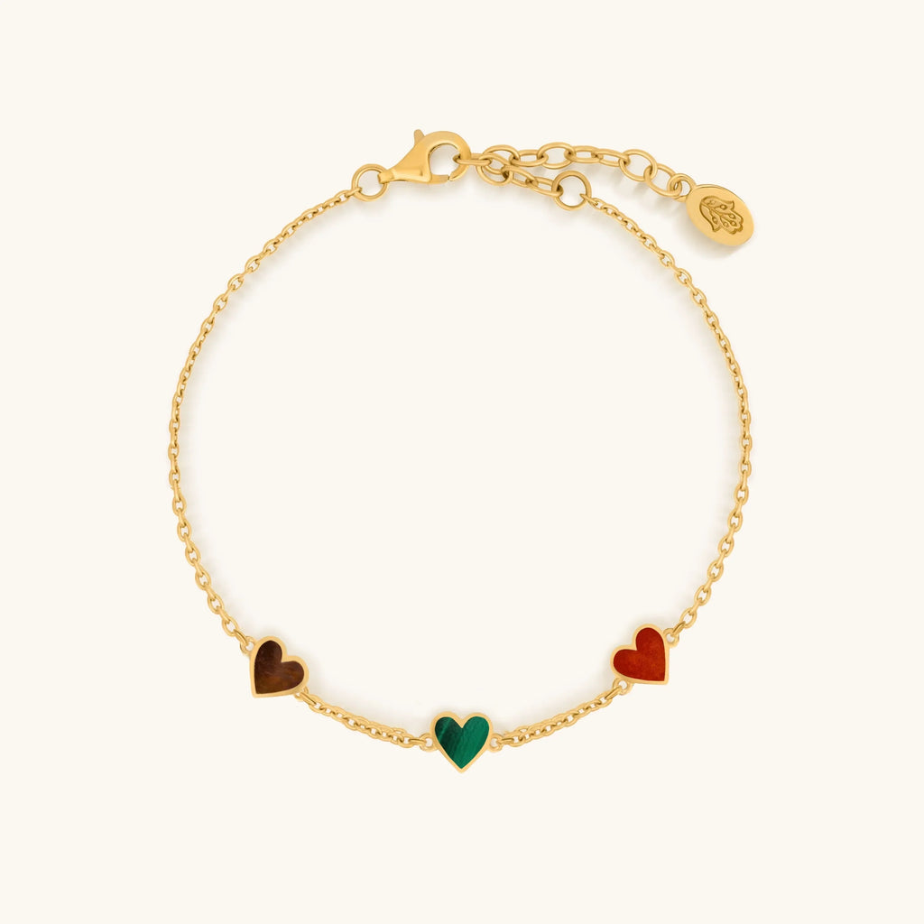 Heart’s Desire Multi-Stone Heart Bracelet