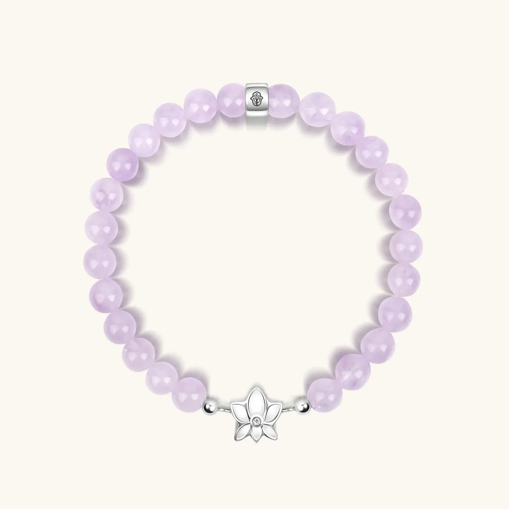 Peace and Purity - Lavender Jade Lotus Bracelet