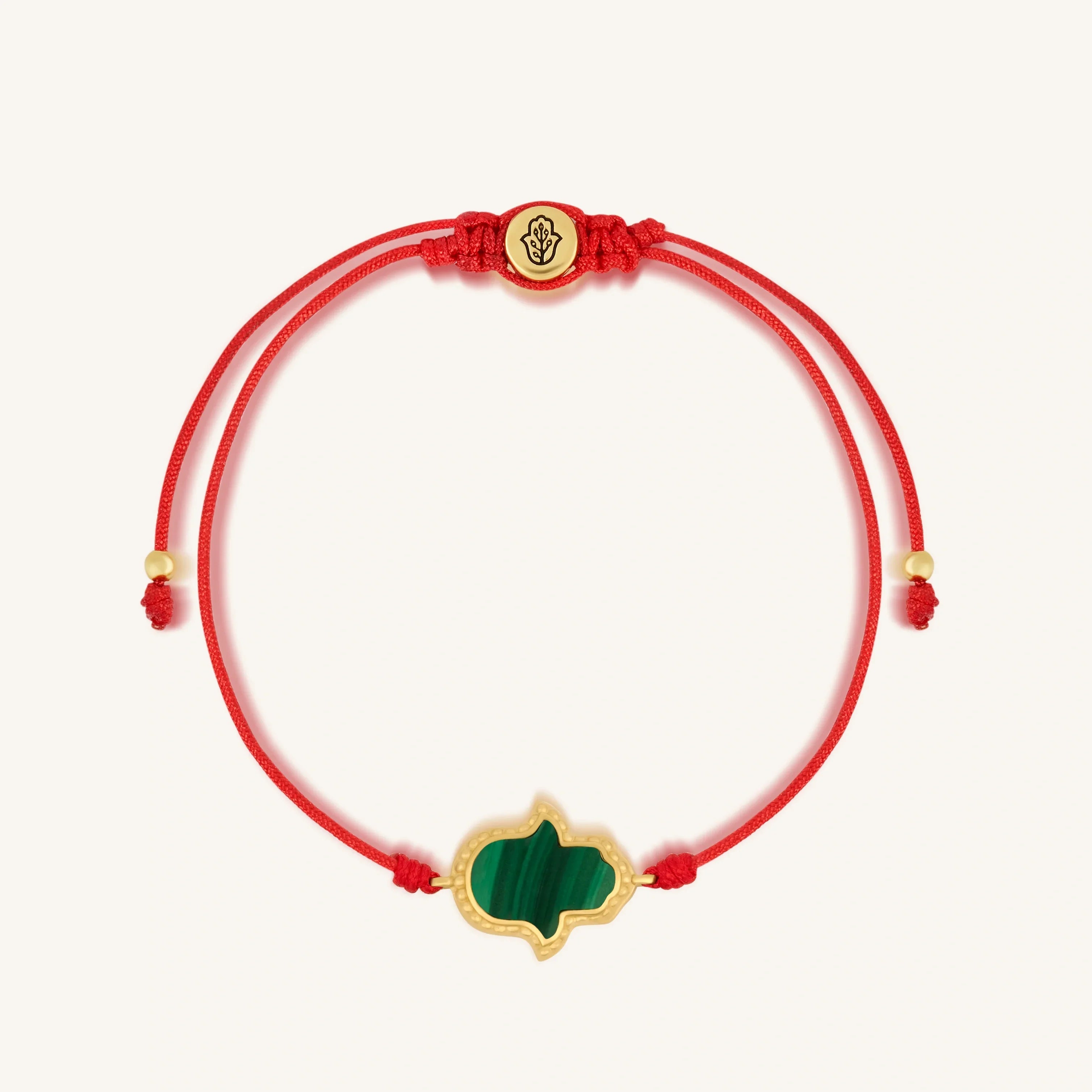 Gifted & Blessed Hamsa Malachite Red String Bracelet