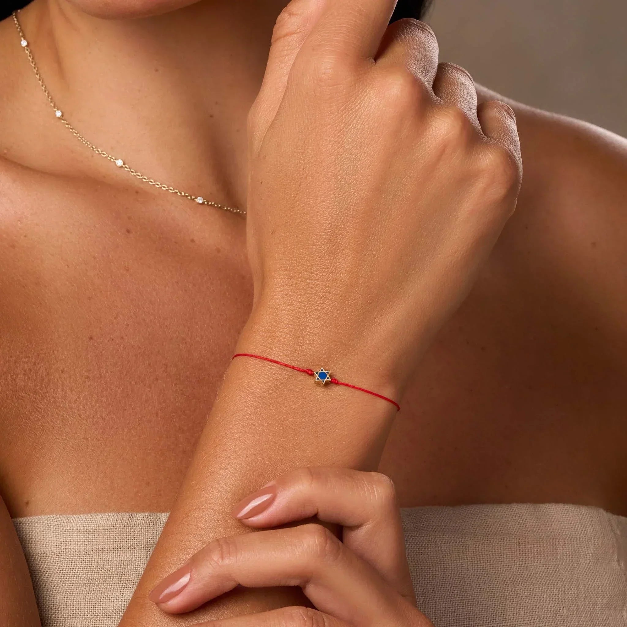 Abundant Faith Star of David Red String Bracelet