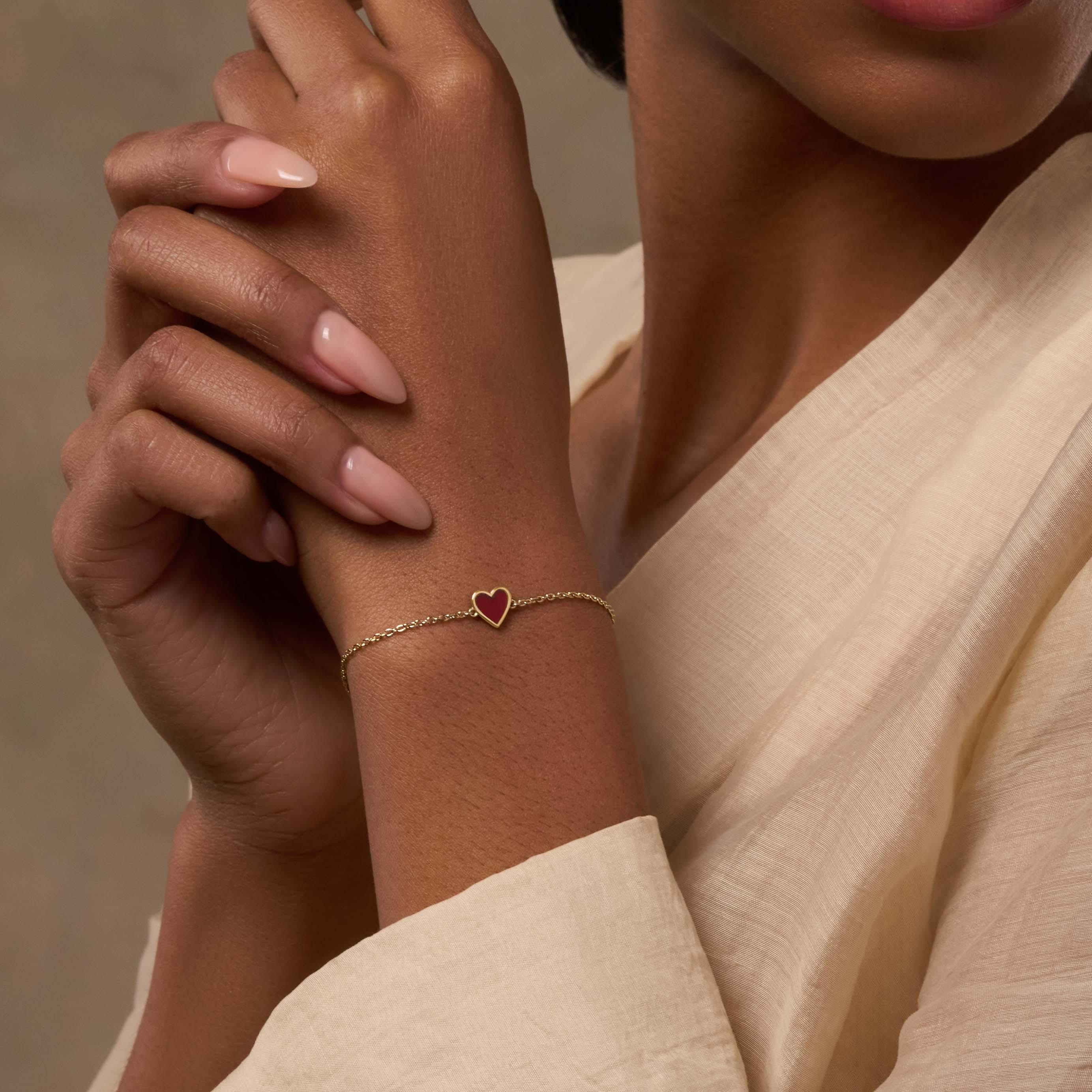 Soulful Passion Carnelian Heart Bracelet