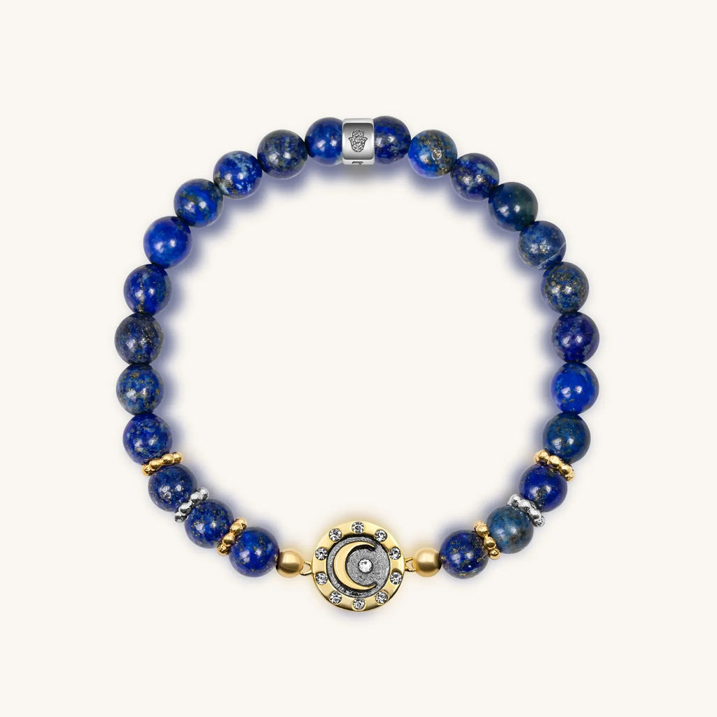 Illuminating Energy - Lapis Moon Charm Bracelet