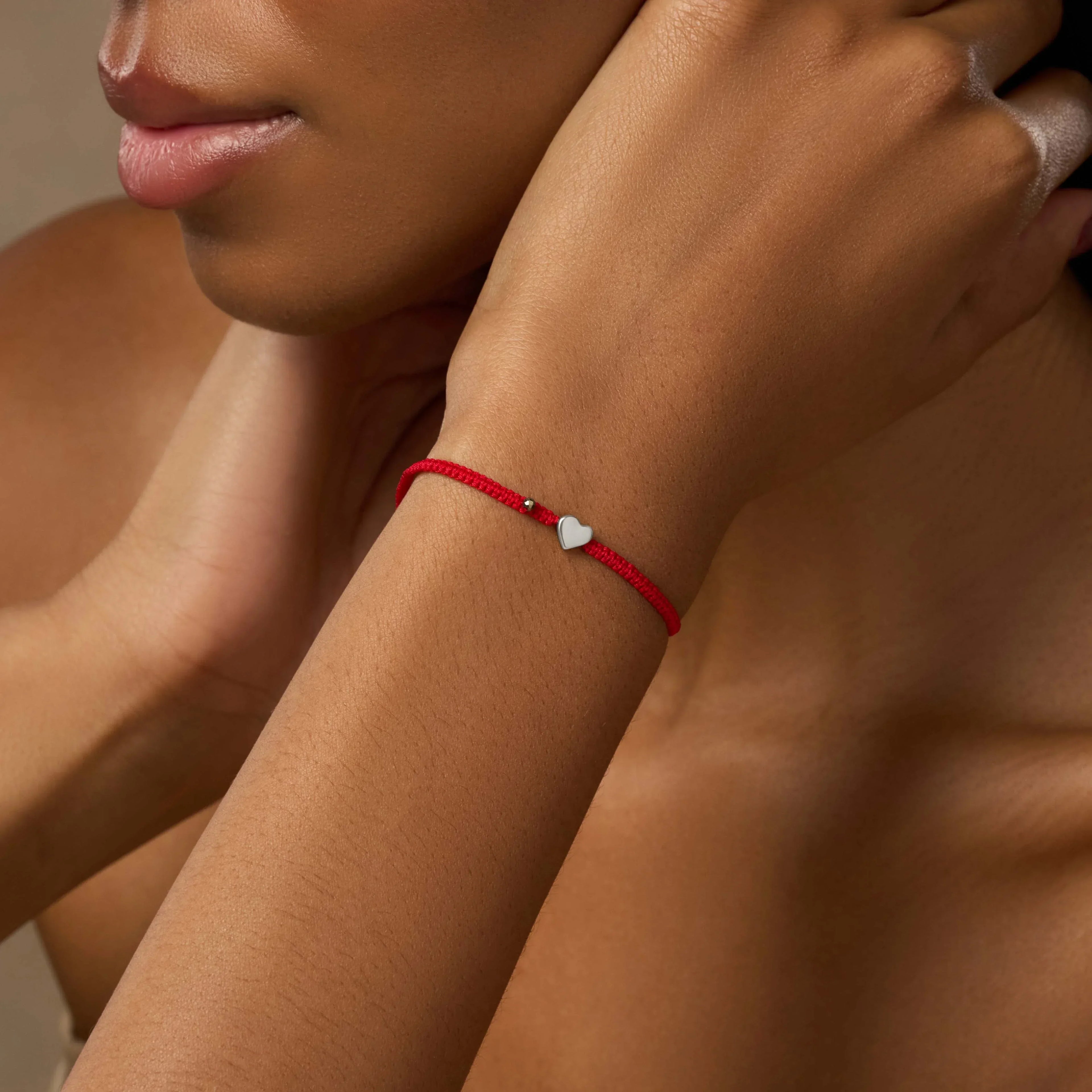 Protected by Love - Red String Heart Charm Bracelet