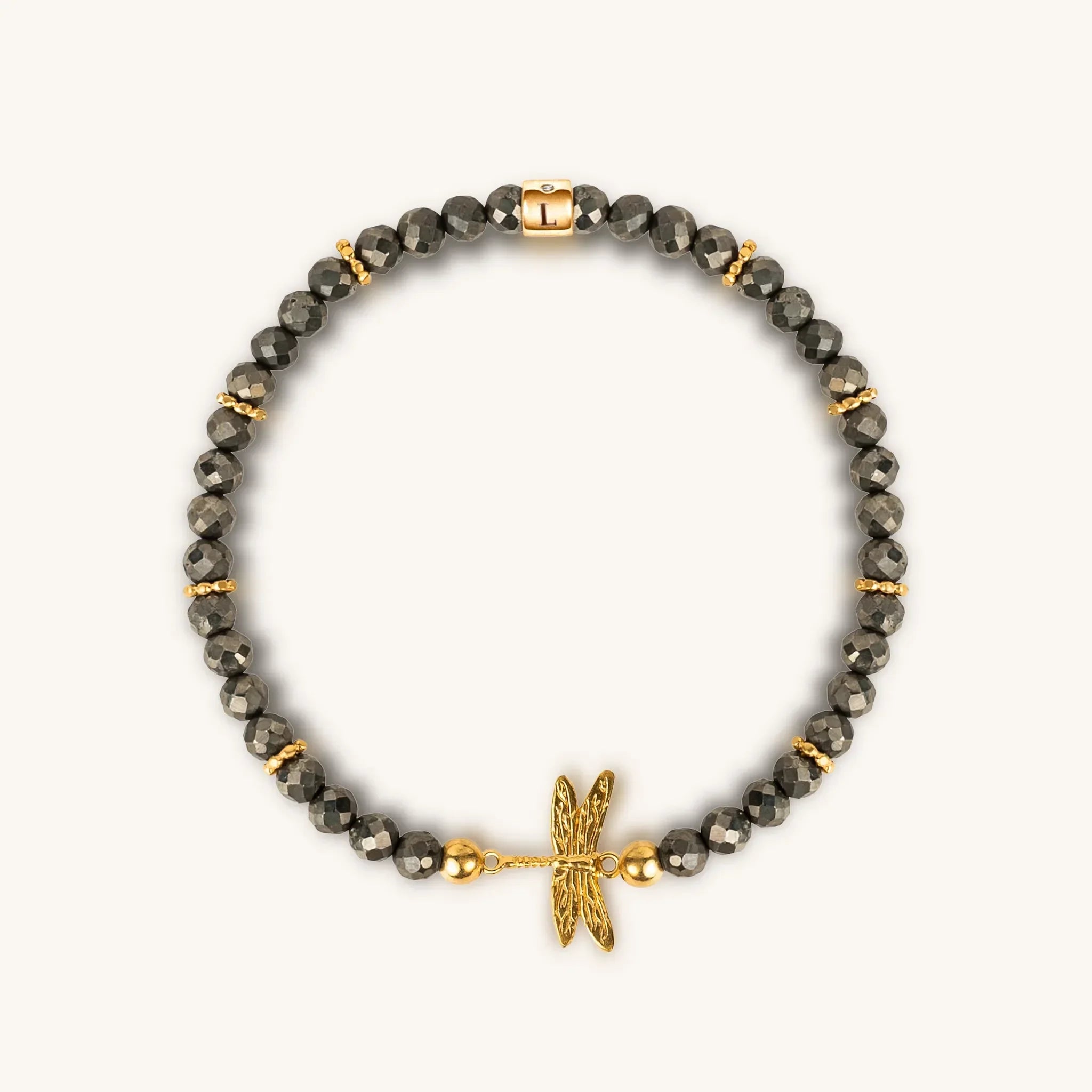 Emotional Maturity - Pyrite Dragonfly Charm Bracelet
