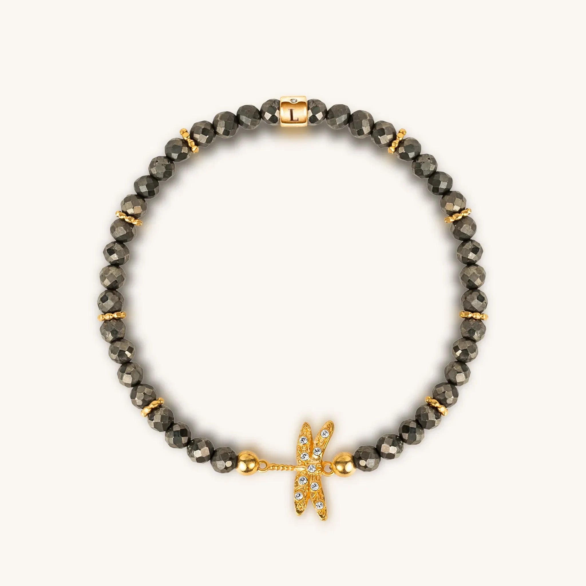 Emotional Maturity - Pyrite Dragonfly Charm Bracelet