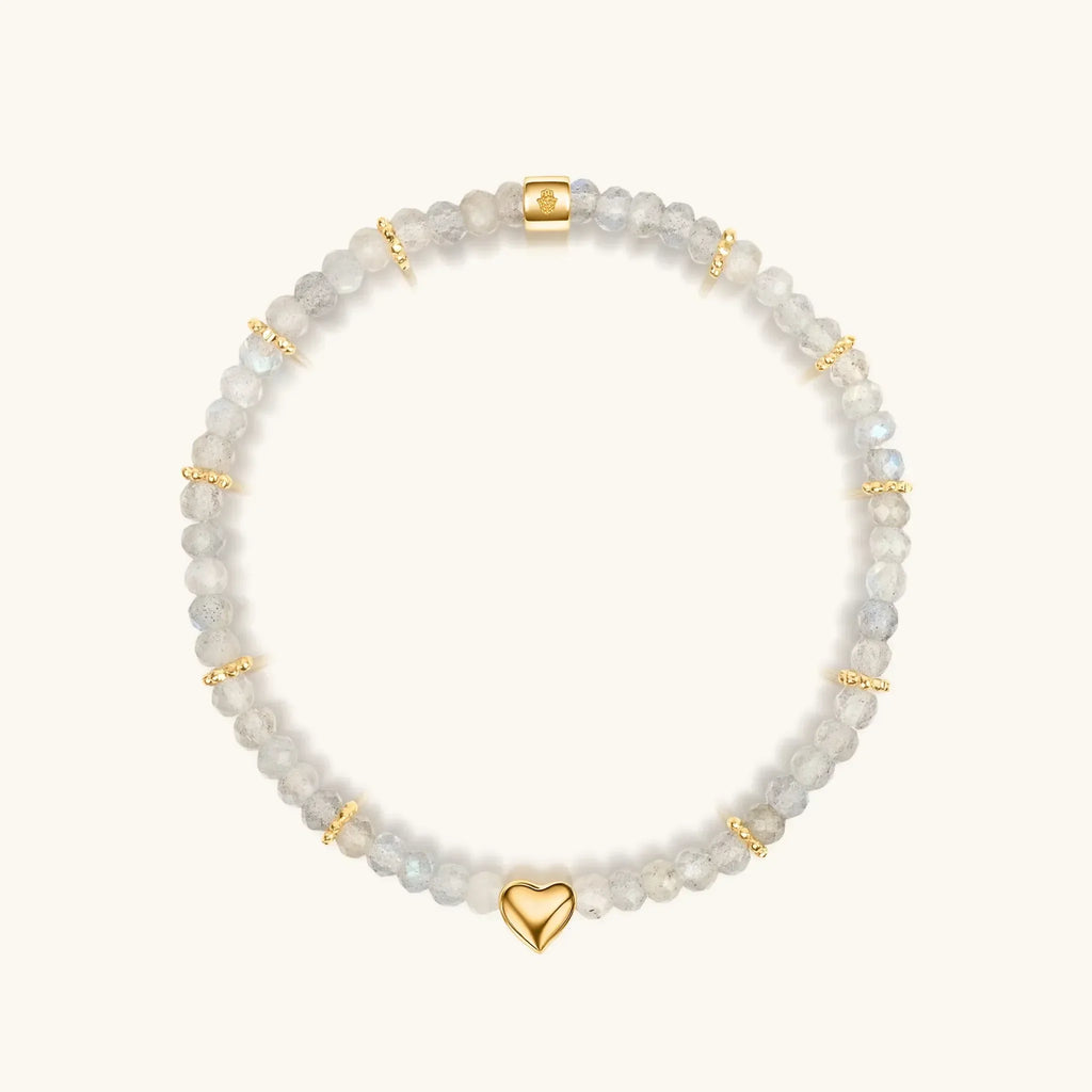 Soothing Warmth - Labradorite Moonstone Aquamarine Triple Summer Stack