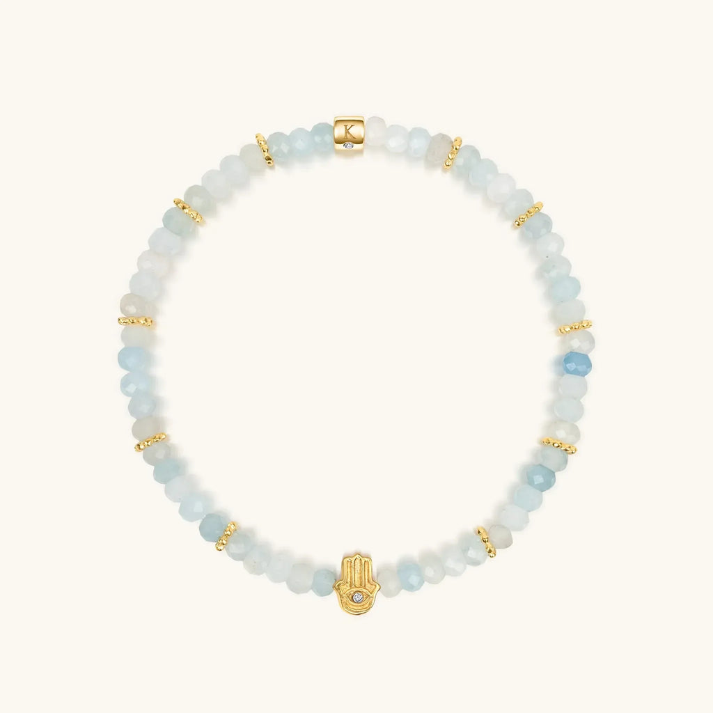 Soothing Warmth - Labradorite Moonstone Aquamarine Triple Summer Stack
