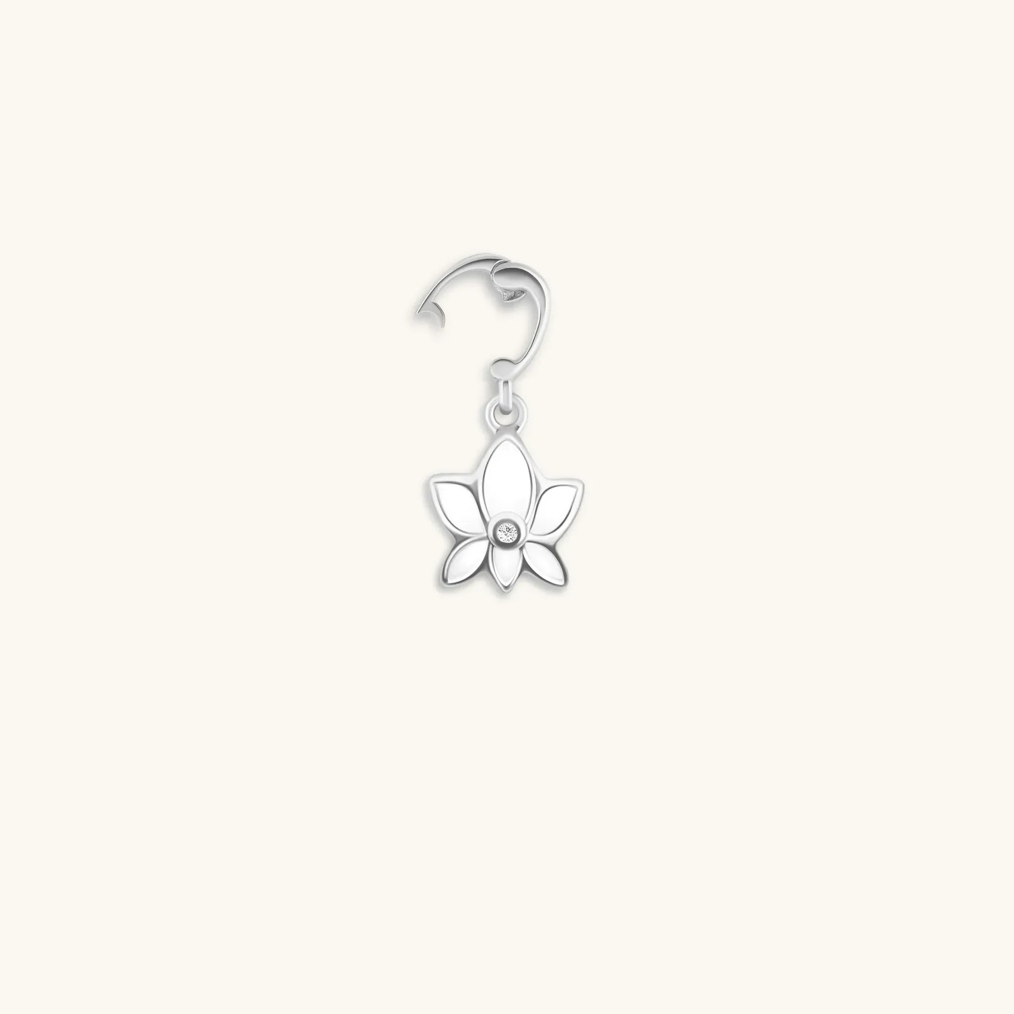 Serene Awakening Silver Lotus Charm