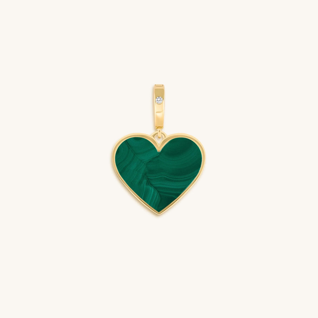 Blossoming Soul Malachite Heart Charm