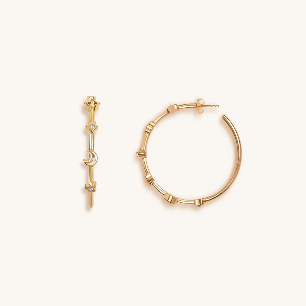 Universal Spirituality - Multi Symbol Hoop Earrings