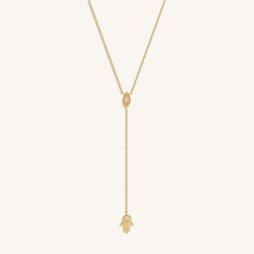 Gracious Guardian Gold Evil Eye & Hamsa Necklace